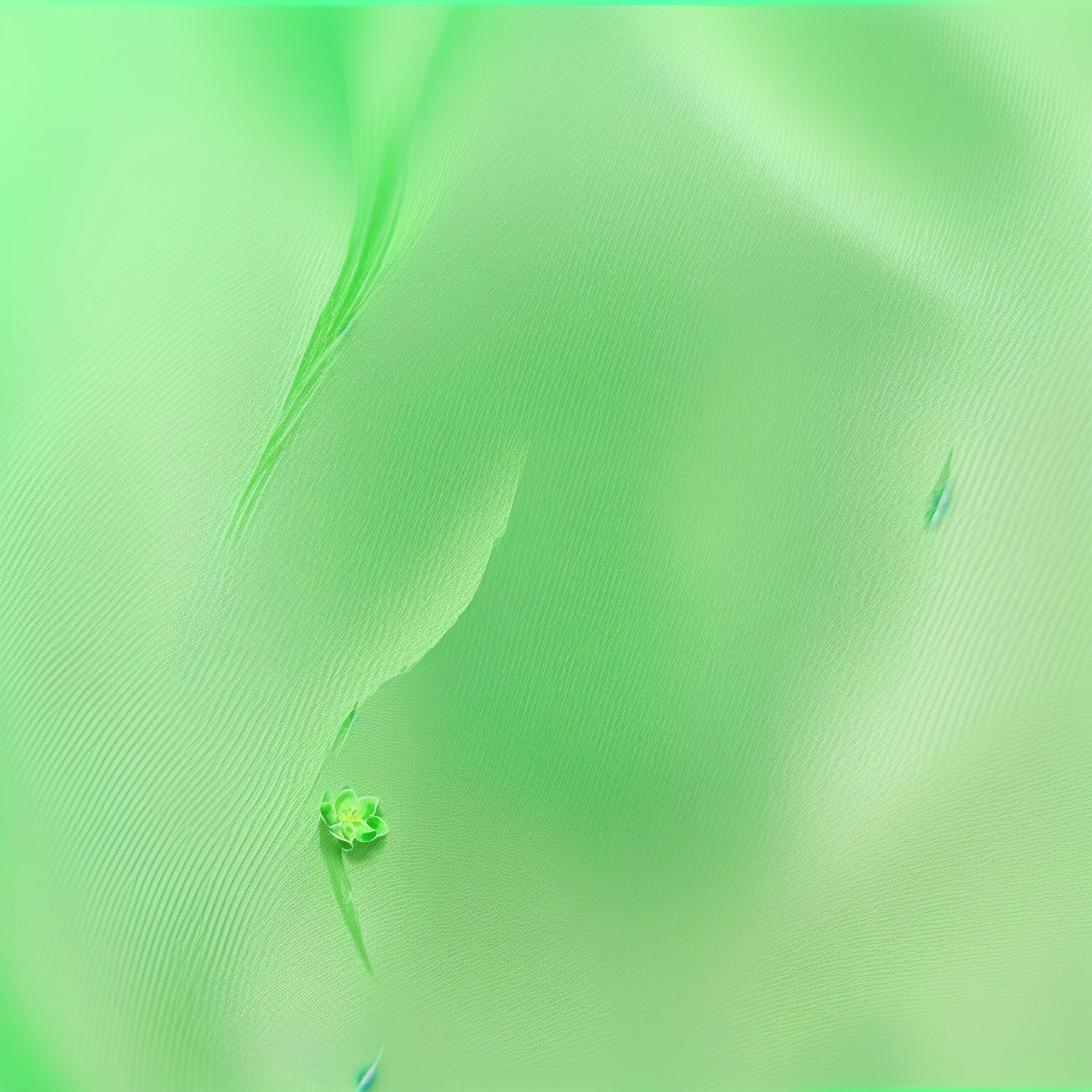 There is a blurry photo,The photo shows a green flower with leaves, pale green background, 渐变light green, Light green, colorized background, background pastel, gradient Light green, Light green光芒, soft green light, coloured background, Light faded effect, Light green雾, Soft gradient texture, Light green背光辉光, background ( smokes, light green, faded background, green background