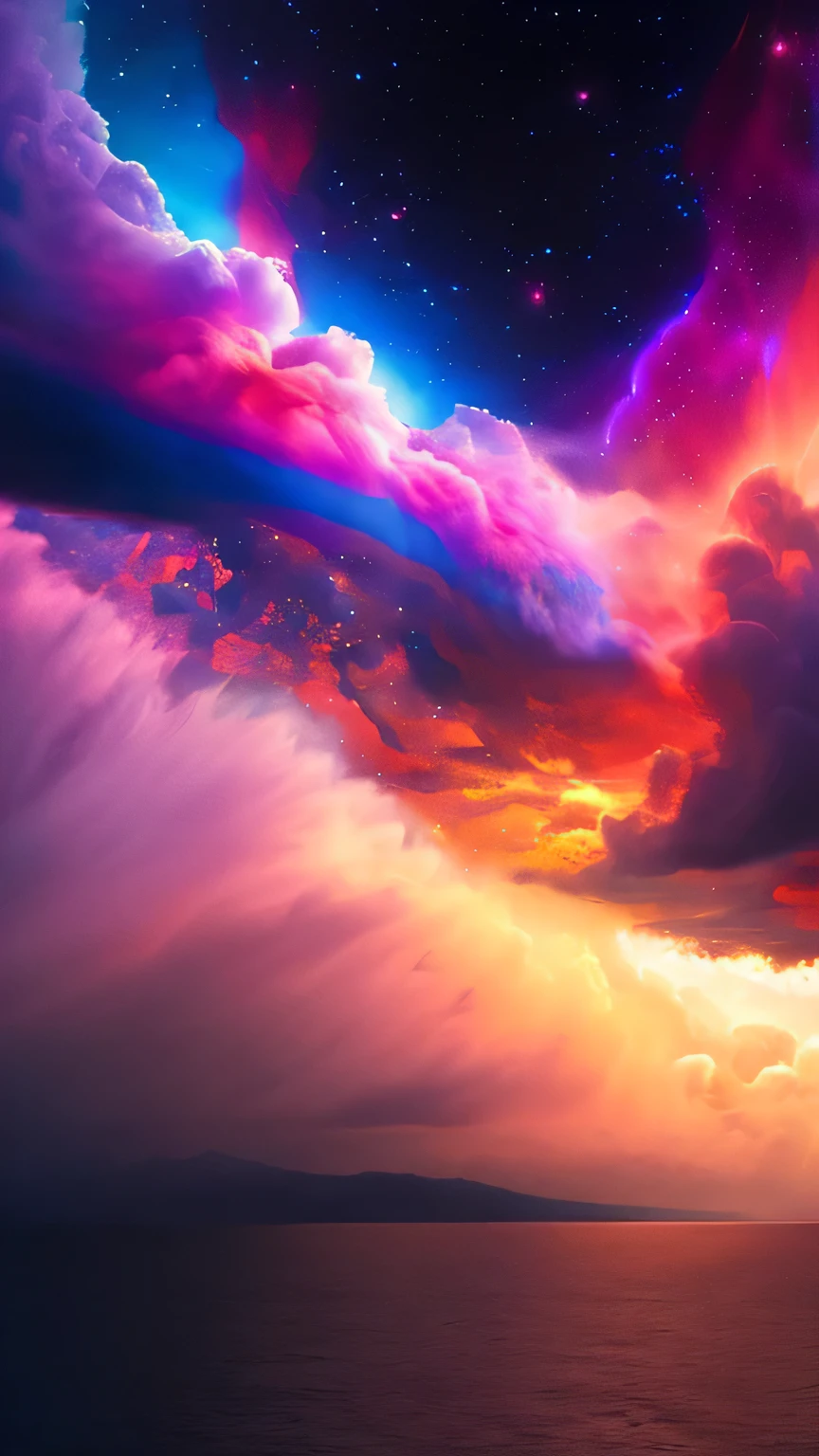 (alone) inconceivable and spectacular an emergency scene of a cloud figure Sophie Turner in a universe cloud, Fractal Nebula Bundle, universe, Celestial, universe, A vibrant and living presence, whirlwind, spinning, unrealistic, High Contrast, Symbolism, Magic, Mysterious, mysterious, Surreal, Supersaturation, colorful, 8K