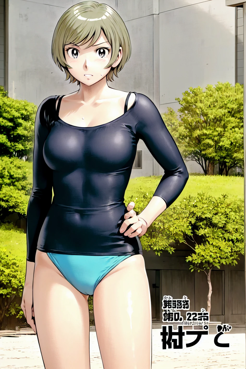 (Baseball uniforms:1.2),
Blonde, (short hair:1.2),Illustration of a person、
View your viewers,, (Highest quality:1.3),One Girl, beach、Outdoor、 ground、ground、soil、blue eyeicro Bikini、(masterpiece、Highest quality)、Highest quality, Ultra-high resolution, (((masterpiece))), alone, Large breasts、One Girl, Front view、Embarrassed face、Bronze colored hair、((short hair))、Stand up straight、Cowboy Shot