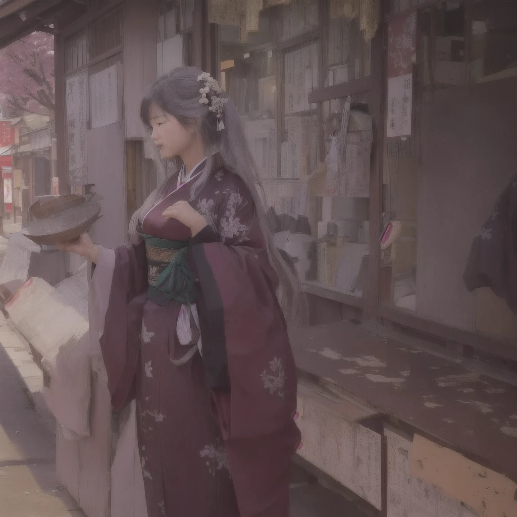 Anime-style painting of a woman in a kimono inside a store, Painted in an anime artist's studio, Gwaiz, artwork in the style of Gwaiz, Created by Anime Painter Studio, Gwaiz on pixiv artstation, Mysterious Coffee Shop Girl, Gwaiz on artstation pixiv, by Shimo, Zerochan Art 1. Scenery and Cityscape in the Early Meiji Era
After the Meiji Restoration, Japan underwent rapid modernization and civilization. Consequently, many changes and reforms occurred. Below is a detailed explanation of the scenery, appearance of the poor, occupations, and cityscapes in the early Meiji period (1868 to the early 1880s).
2. Appearance of the Poor
Life for the impoverished and lower classes remained harsh. In particular, in urban areas, people migrated from rural areas or unemployed artisans gathered, intensifying competition in the labor market. Many of them struggled with poverty, often residing in slums or around temples.
3. Occupations
Meiji early Japan witnessed a diversification of occupations. Traditional agriculture and handicrafts were accompanied by the rise of modern industry and commerce. Particularly in urban areas, factory workers, shop clerks, and transporters increased, giving rise to new professions. However, many in these occupations endured harsh working conditions.
4. Influence of Civilization and Enlightenment
During the Meiji era, Western cultural influences spread rapidly. Changes in clothing, dietary habits, and the proliferation of Western-style architecture advanced, especially in urban areas. Conversely, this development posed a threat to traditional culture and lifestyles, resulting in societal upheaval and adaptation challenges.
5. Social Change and Policy Influence
While promoting modernization policies, the government also addressed poverty and social issues. Legislation for labor protection and charitable activities to aid the poor were implemented. Nevertheless, living conditions for the impoverished scarcely improved.
The early Meiji period marked a rapid transformation in Japan, with complex social landscapes involving challenges faced by the poo