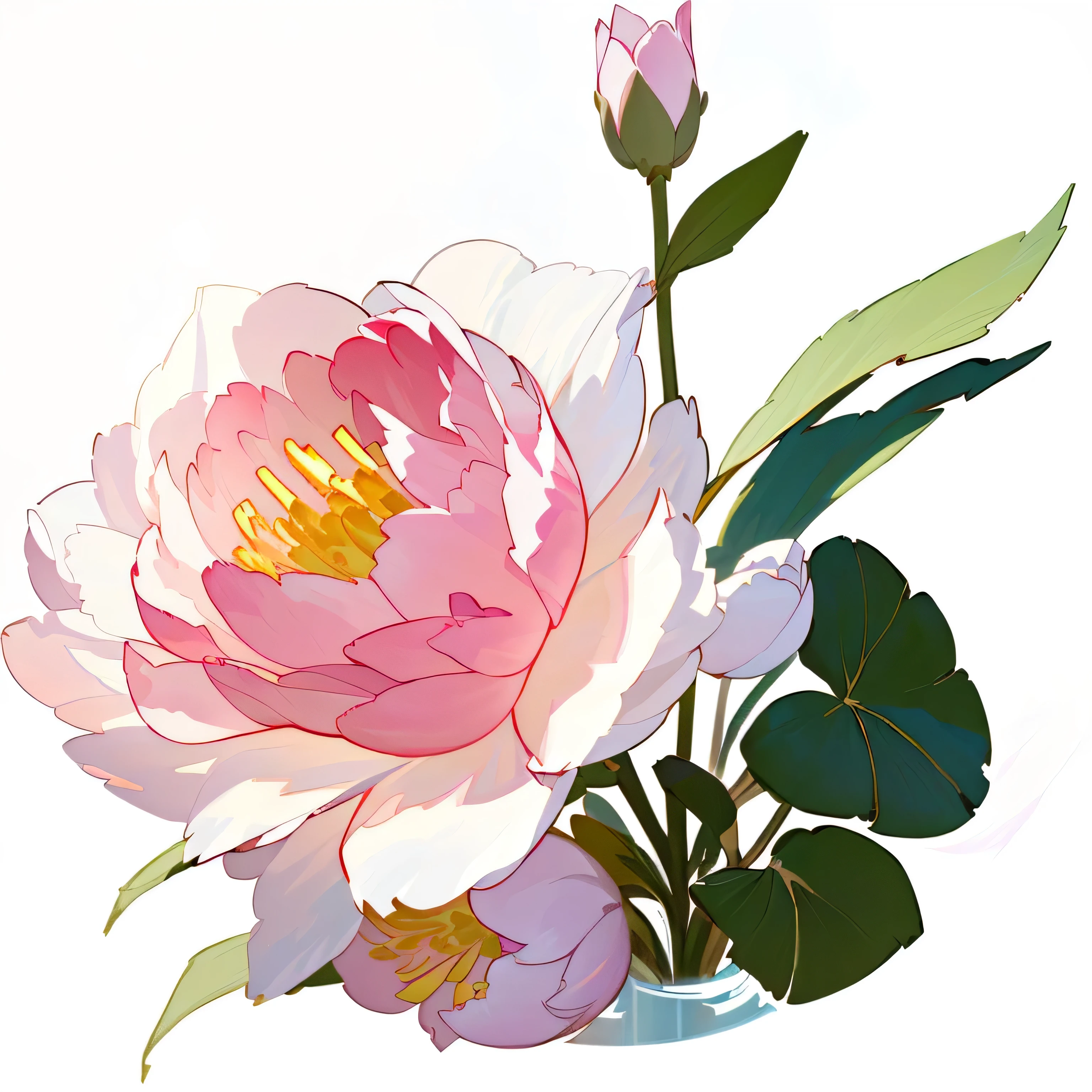 masterpiece, best quality, Local，Close shot，Peony，Commercial Illustration，Anime style，Light，Sunlight，Lighting，Light and Shadow，Sky，Clouds，(Extremely detailed CG unity 8k wallpaper), (best quality), (Best Illustration Award), (The best shadow), absurd, Realistic lighting, (abyss), Beautiful and delicate light,