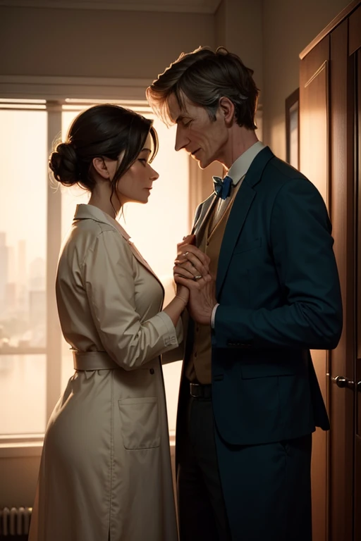A scene showing the doctor and the woman sharing a moment of gratitude and recognition.
