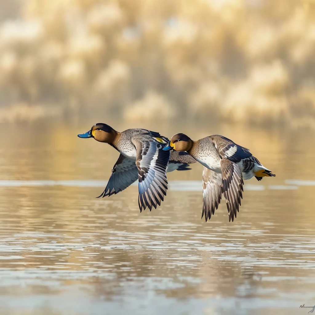 there are two Duck flying over the water in the daytime, Duck, blue, Male and female, quack, adult twins, hunt, author:Jurgen von Hondberg, Travel photos, symmetry, Birds flying, Nature photos, Bird flying out of water, In flight, birds In flight, author:Hans Werner Schmidt