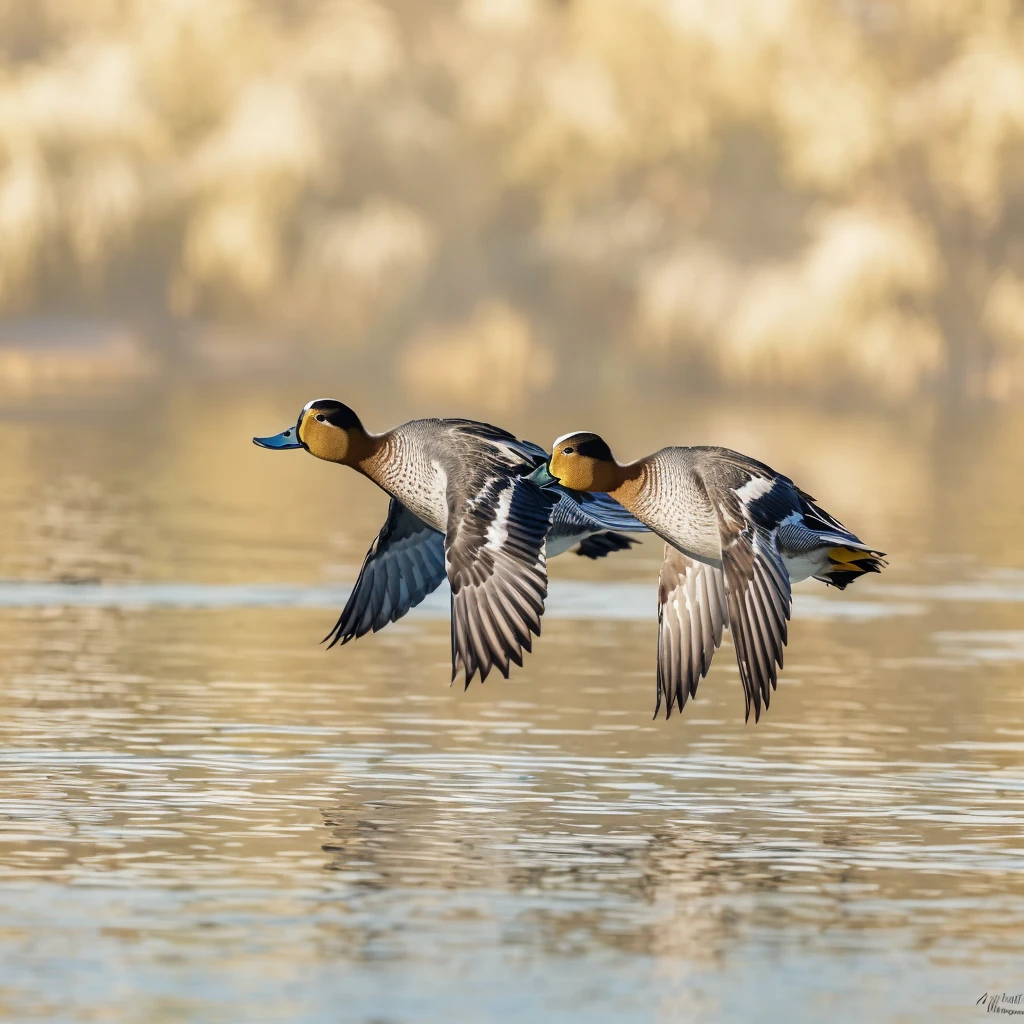 there are two Duck flying over the water in the daytime, Duck, blue, Male and female, quack, adult twins, hunt, author:Jurgen von Hondberg, Travel photos, symmetry, Birds flying, Nature photos, Bird flying out of water, In flight, birds In flight, author:Hans Werner Schmidt