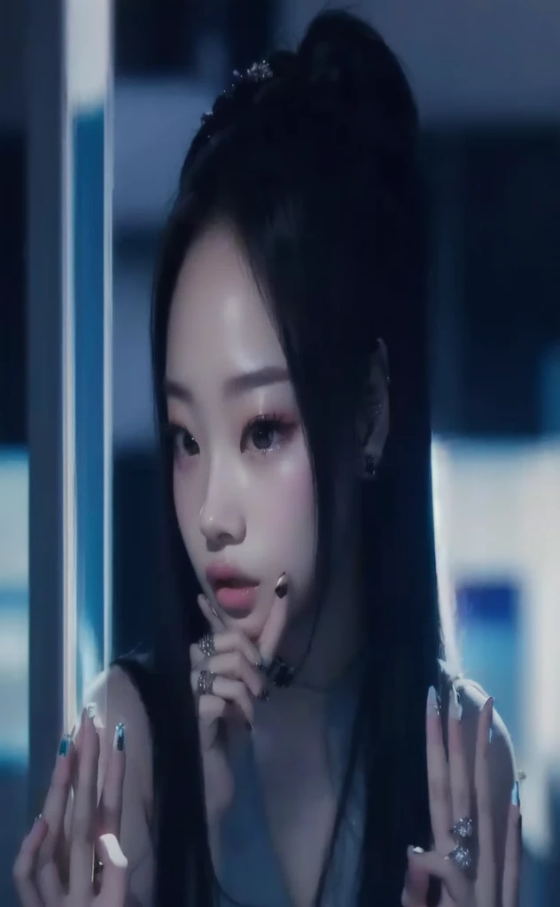there is a woman with a ring on her finger and a ring on her hand, blackpink jennie, kiko mizuhara, sun yunjoo, kuvshinov ilya, jossi of blackpink, tzuyu from twice, jisoo from blackpink, xision wu, jia, rings asuka iwakura station game, portrait of jossi of blackpink, chiquita babymonster, babymonster chiquita, babymonster kpop