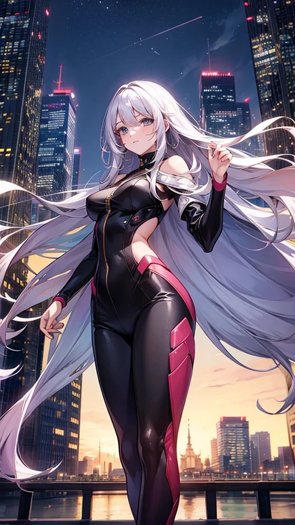 20th Generation woman clear beautiful beautiful Stylish Long Hair tight City