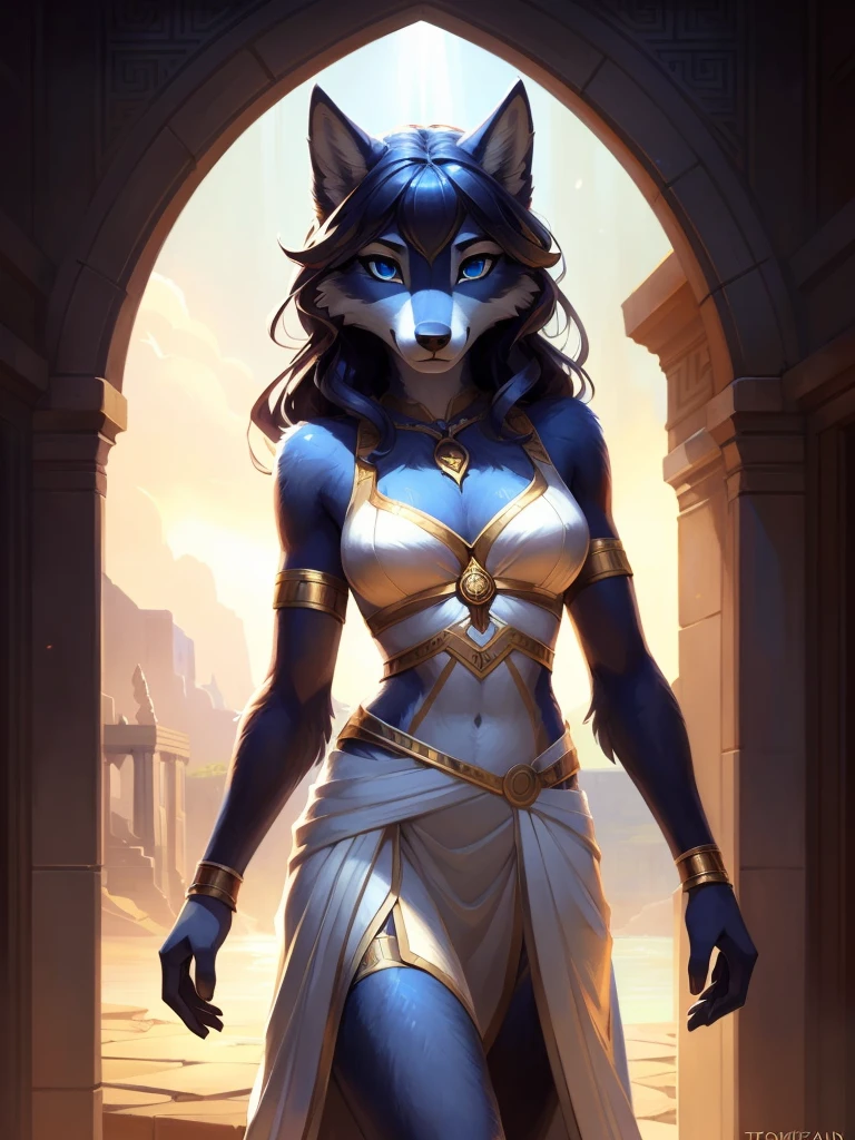 athena but as a furry wolf girl, uploaded to e621, от Pixelsketcher, by Bayard Wu, Thomas Benjamin Kennington , from Einshelm, solo antro, (( portrait)), BREAK, (detailed lighting of Bonifasco), natural goddess, (detailed fur), (Detailed skin), BREAK, athena, (Cinematic lighting), ((detailed background)), (half body shadow), [backlight], [twilight ray], [detailed ambient light], (higher wildlife detail), [sharp focus], (shaded), ((masterpiece), long wavy hair, slender body, fluffy wolf, wave face, Furry Fantasy Art, anthro art, High resolution fee, Furry Art, furry art in first person, Sakimichan is beautiful, Perfect eyes, Tinted abs, masterpiece, Best quality, detailed image, bright colors, detailed face, perfect lighting, perfect shadows, Perfect eyes, focus on the girl, hourglass body, shiny body, legs focus, Ears last year, wolf girl, fluffy, furry woman, body fur, Animal nose, muzzle, two-tone fur, (Best quality:1.2), (illustration:1.2), (Cinematic lighting:1.3), detailed fur, wear feminine ancient Greek bronze and white clothing, greek clothing, athena’s clothes, feminine Greek dress, Greek goddess