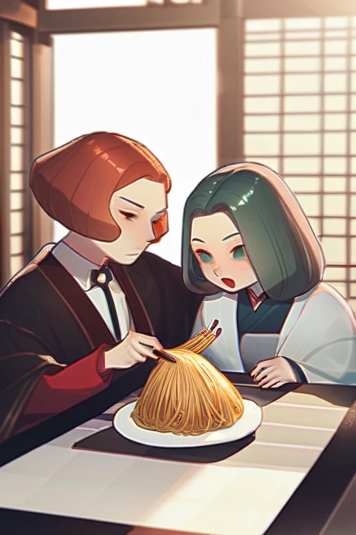((Лучшее качество)), ((шедевр)), (подробный), a plate of Japanese noodles, ram