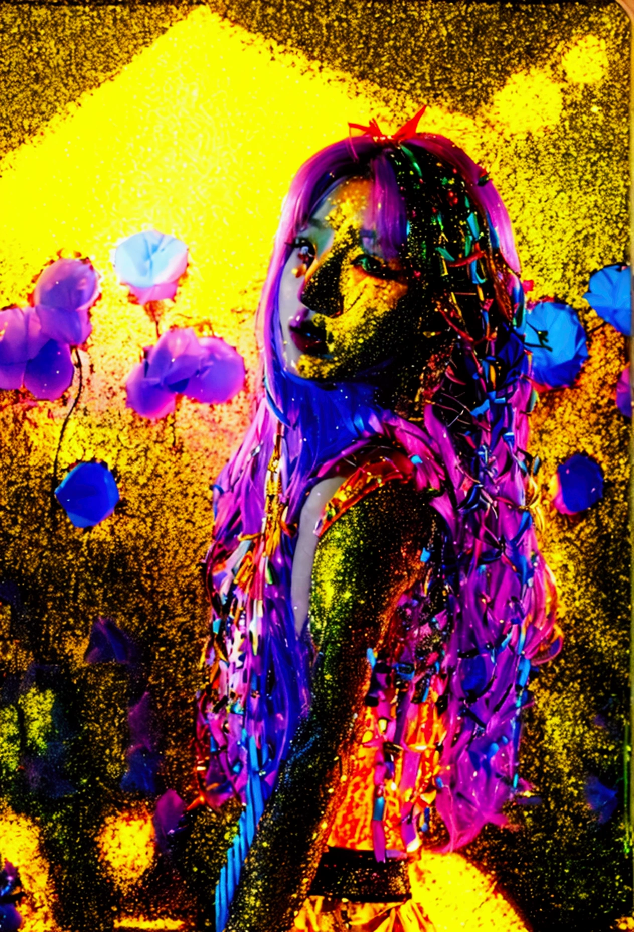 Girl 2, shukezouma, Negative Space, , shuimobysim , Portrait of a woman, Pieces of Willow Kinaster, beste-Qualit:1.2), ancient chinese ink painting,((bestquality, 10, masterpiece :1.3)), 1girls, Beautiful woman who emphasizes a slim stomach: 1.3, Taken from the photographer, Soak in water,His left hand held a large glass of iced coffee.................................,(long-haired, straight, bright rainbow hairstyle,My hair covers my chest..., Small breasts: 1.5), ,,interior, Ultra-detailed face, delicate eyes, 二重まぶた, Soft breasts, smile, exposed cleavage, Spread your legs to show your personality..........transparent dress,..............Hot striptease,,... .,Pink Milk