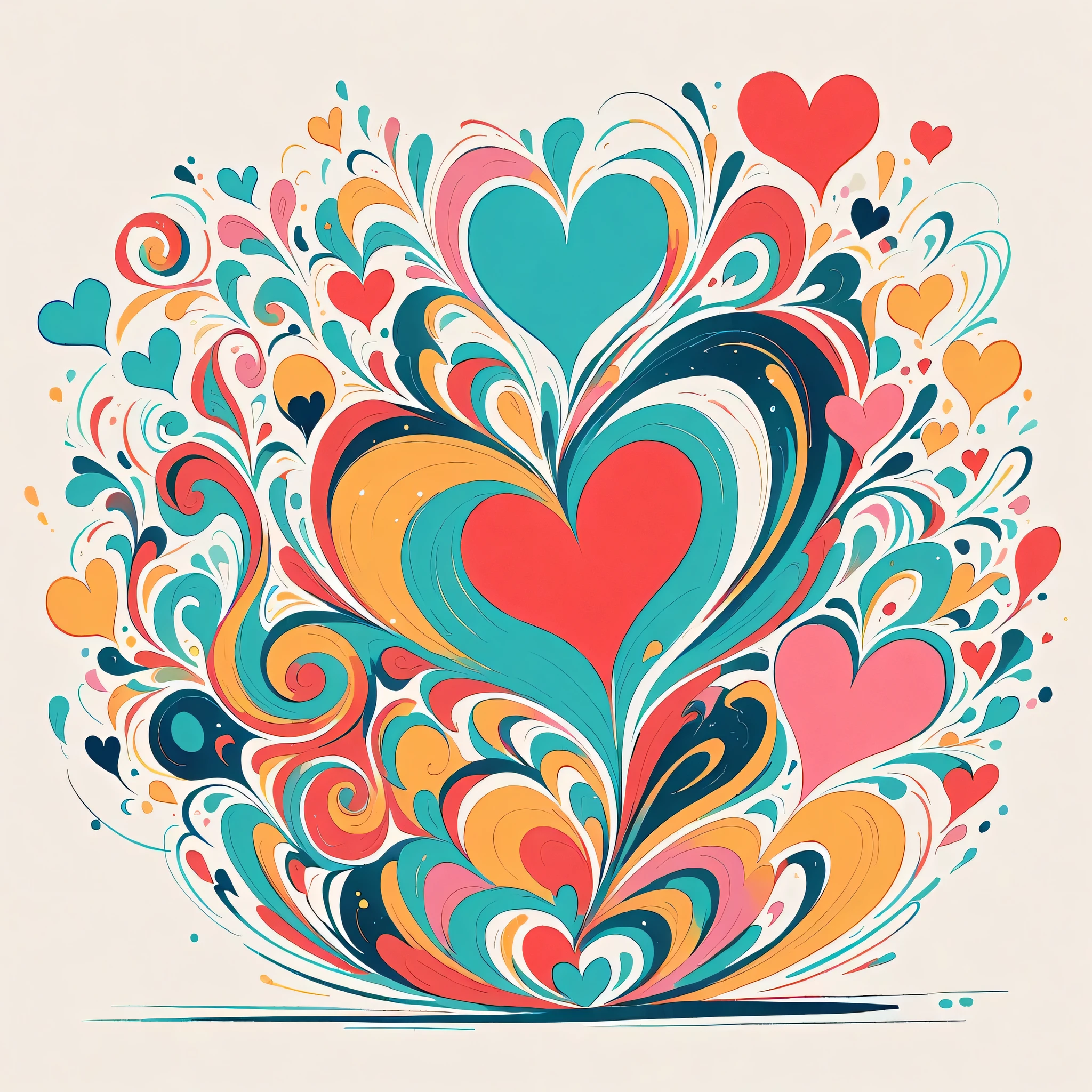 Black Star Red and White style, Simple Line Initialism,Abstract art,Urban Background, colorful hearts ,No people