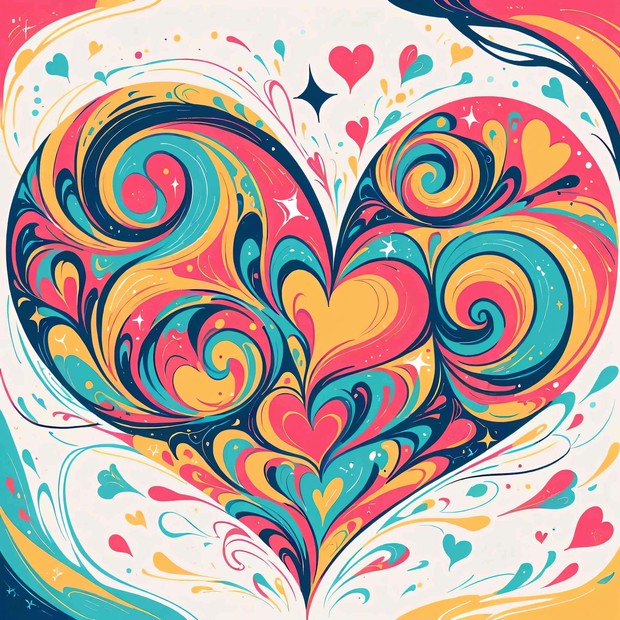 Black Star Red and White style, Simple Line Initialism,Abstract art,Urban Background, colorful hearts ,No people