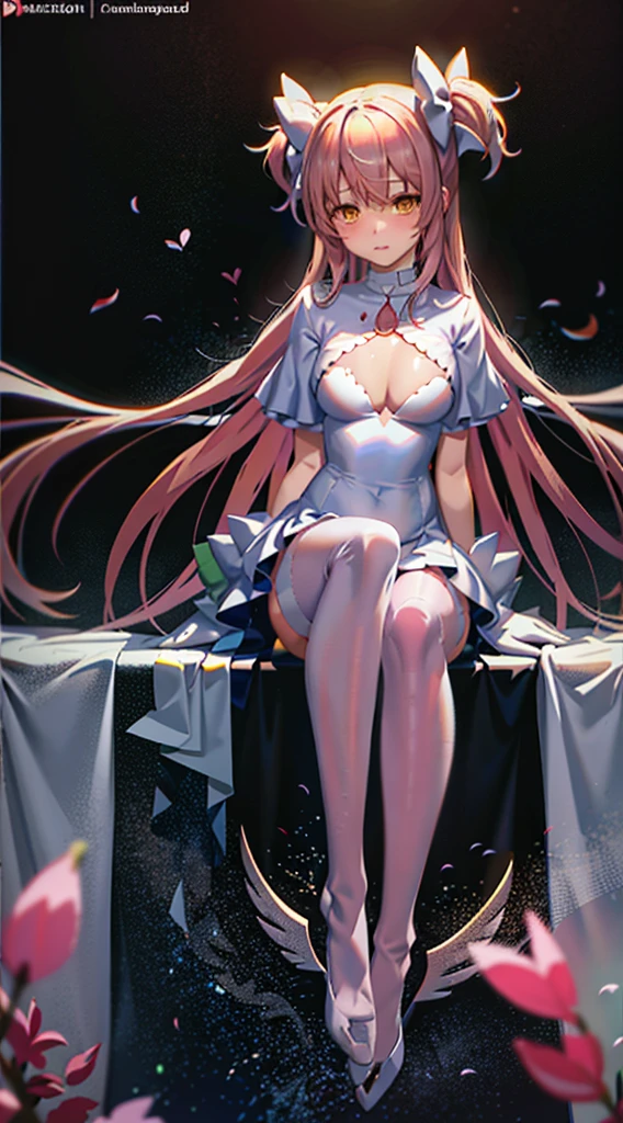 Bunny Girl,Pink pantyhose,White hair,booobs,madoka,Foot washing