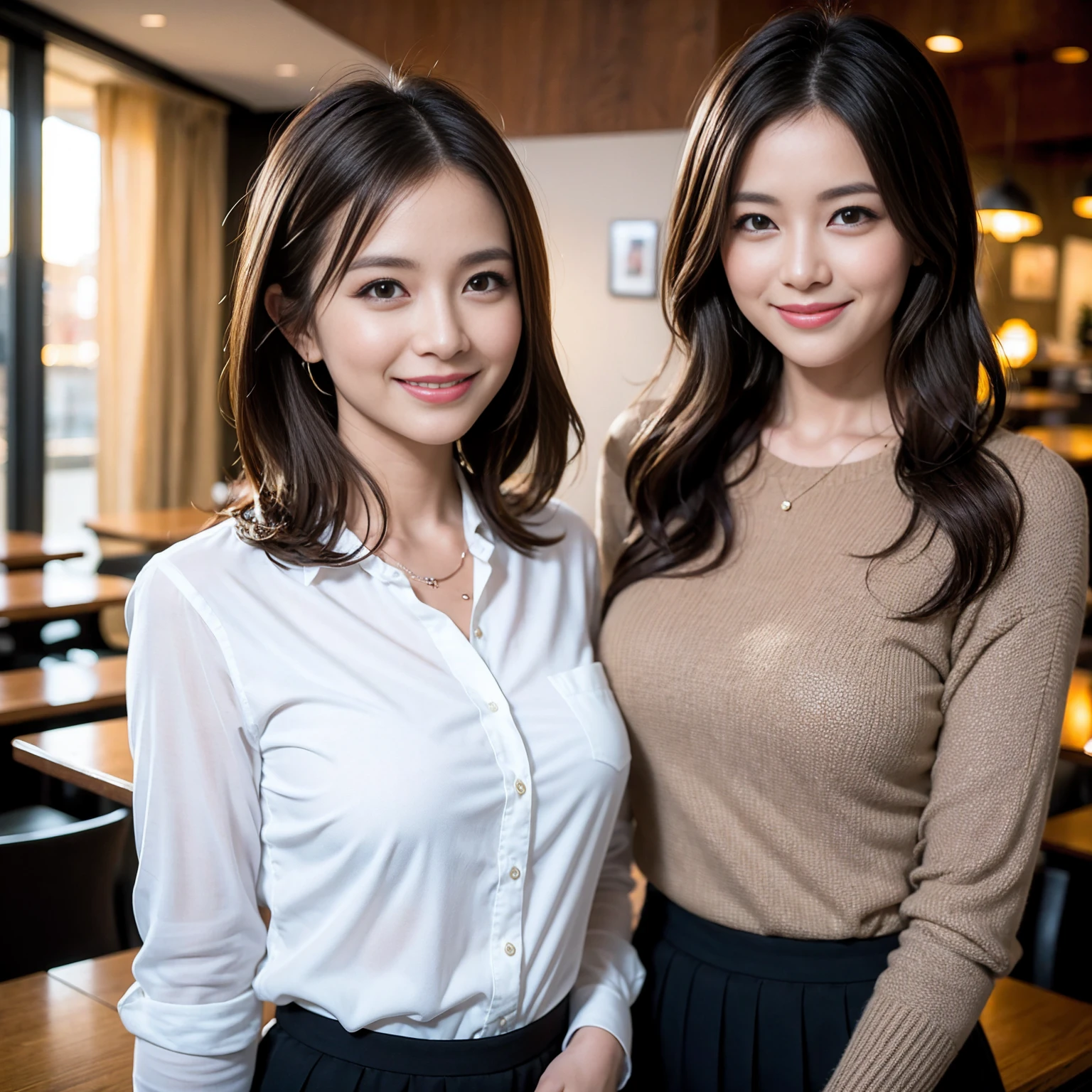 ((Highest quality、8K、masterpiece:1.3))、cute、slimカップル、modelカップル、actress男優、(Realistic, Intricate details:1.2), full-course dinner、Wine Party、Amazing view of the sunset sky and clouds、A bright smile、short hair,Bright Face、 (Age 37), Age 42, red wine 、Appetizers、Italian food、Wine bottle、Champagne、sparkling wine、Two beauties、Brown Hair、Shortcuts、Long sleeve shirt、dress、Beautiful woman 1, (slimな顔), (The body is slim), (Brown Hair), (Shortcuts), cheeks turn a little red,Attractive beauty、restaurant, In a prominent place (From the waist up) Nova Frog Style, actress, model, Upper Body, White wine, slim, wine glass, 中央に置かれたwine glass, smile, (smile: 1.15), Beautiful fine grain, Depth f/2,saturation, High Contrast, Strong light and shadow,Moist Body:1.5、3D texture、Delicate eyes、Brown Hair、The hair is very shiny、