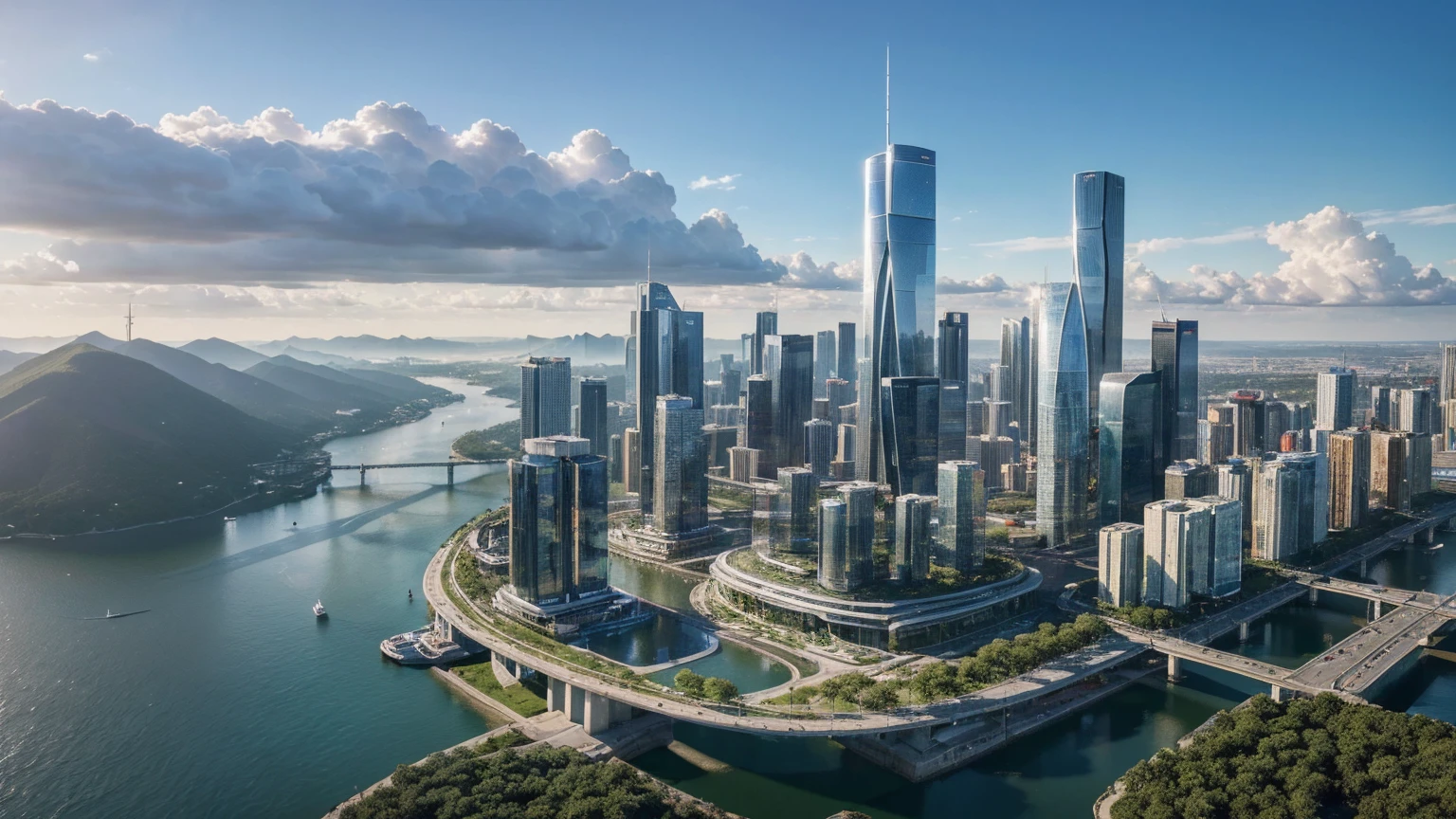 (Best quality,4K,8K,A high resolution,Masterpiece:1.2),Ultra-detailed,(Realistic,Photorealistic,photo-realistic:1.37),Futuristic floating city,Futuristic technology,Huge urban high-tech tablet platform,Airship,Floating in the sky,Futuristic city,Small airships around,High-tech hemispherical platform,Colorful lights,Advanced architecture,modernn architecture,skyscrapper,Access the cloud,Scenic beauty,view over city,Impressive design,Blend seamlessly with nature,energetic and vibrant atmosphere,Futuristic transportation system,Parking is suspended,Transparent path,Lush greenery,Sky gardens,cascading waterfalls,Magnificent skyline,reflections on the water,Sparkling river,Architectural innovation,futuristic skyscrapers,Transparent dome,The shape of the building is unusual,Elevated walkway,Impressive skyline,Glowing lights,Futuristic technology,Minimalist design,Scenic spots,Panoramic view,Cloud Piercing Tower,Vibrant colors,epic sunrise,epic sunset,Dazzling light display,magical ambiance,The future city,Urban Utopia,LuxuryLifestyle,Innovative energy,sustainable development,Smart city technology,Advanced infrastructure,Tranquil atmosphere,Nature and technology live in harmony,Awesome cityscape,Unprecedented urban planning,Architecture connects seamlessly with nature,High-tech metropolis,A cutting-edge engineering marvel,The future of urban living,Visionary architectural concept,Energy-efficient buildings,Harmony with the environment,A city floating above the clouds,Utopian dreams become reality,The possibilities are endless,State-of-the-art transportation network,Green energy integration,Innovative materials,Impressive holographic display,Advanced communication system,Breathtaking aerial view,Quiet and peaceful environment,Modernist aesthetics,Ethereal beauty