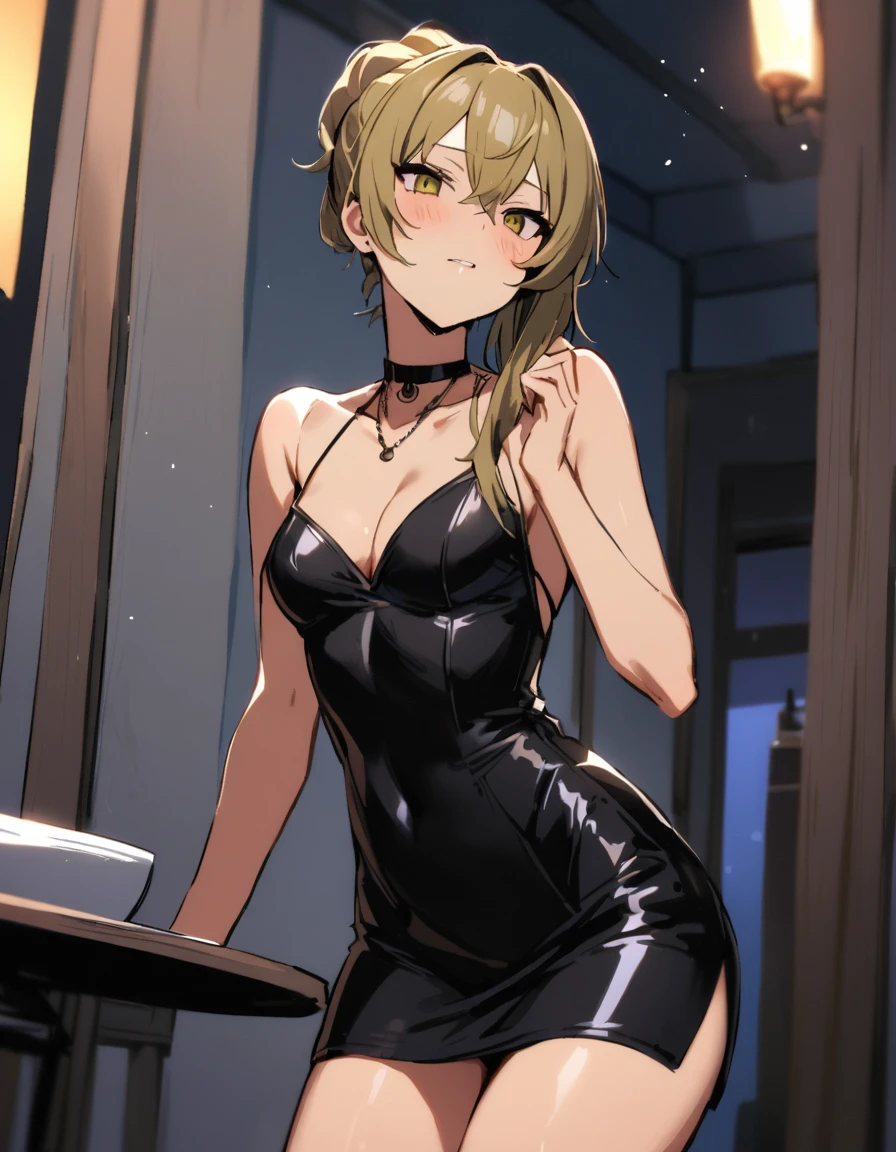prostitute in a tight dress, lady's look