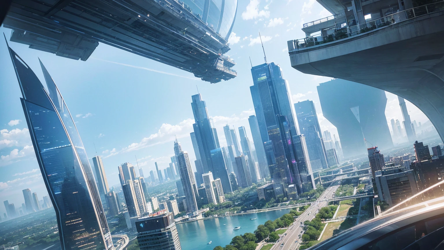 (Best quality,4K,8K,A high resolution,Masterpiece:1.2),Ultra-detailed,(Realistic,Photorealistic,photo-realistic:1.37),Futuristic floating city,Futuristic technology,Huge urban high-tech tablet platform,Airship,Floating in the sky,Futuristic city,Small airships around,High-tech hemispherical platform,Colorful lights,Advanced architecture,modernn architecture,skyscrapper,Access the cloud,Scenic beauty,view over city,Impressive design,Blend seamlessly with nature,energetic and vibrant atmosphere,Futuristic transportation system,Parking is suspended,Transparent path,Lush greenery,Sky gardens,cascading waterfalls,Magnificent skyline,reflections on the water,Sparkling river,Architectural innovation,futuristic skyscrapers,Transparent dome,The shape of the building is unusual,Elevated walkway,Impressive skyline,Glowing lights,Futuristic technology,Minimalist design,Scenic spots,Panoramic view,Cloud Piercing Tower,Vibrant colors,epic sunrise,epic sunset,Dazzling light display,magical ambiance,The future city,Urban Utopia,LuxuryLifestyle,Innovative energy,sustainable development,Smart city technology,Advanced infrastructure,Tranquil atmosphere,Nature and technology live in harmony,Awesome cityscape,Unprecedented urban planning,Architecture connects seamlessly with nature,High-tech metropolis,A cutting-edge engineering marvel,The future of urban living,Visionary architectural concept,Energy-efficient buildings,Harmony with the environment,A city floating above the clouds,Utopian dreams become reality,The possibilities are endless,State-of-the-art transportation network,Green energy integration,Innovative materials,Impressive holographic display,Advanced communication system,Breathtaking aerial view,Quiet and peaceful environment,Modernist aesthetics,Ethereal beauty