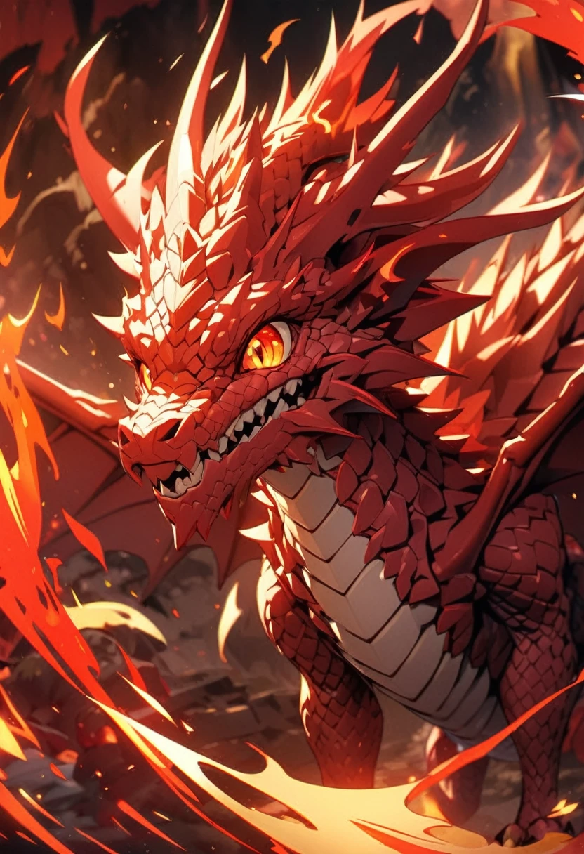 Highly detailed 4k dragon made of red flames., dragon