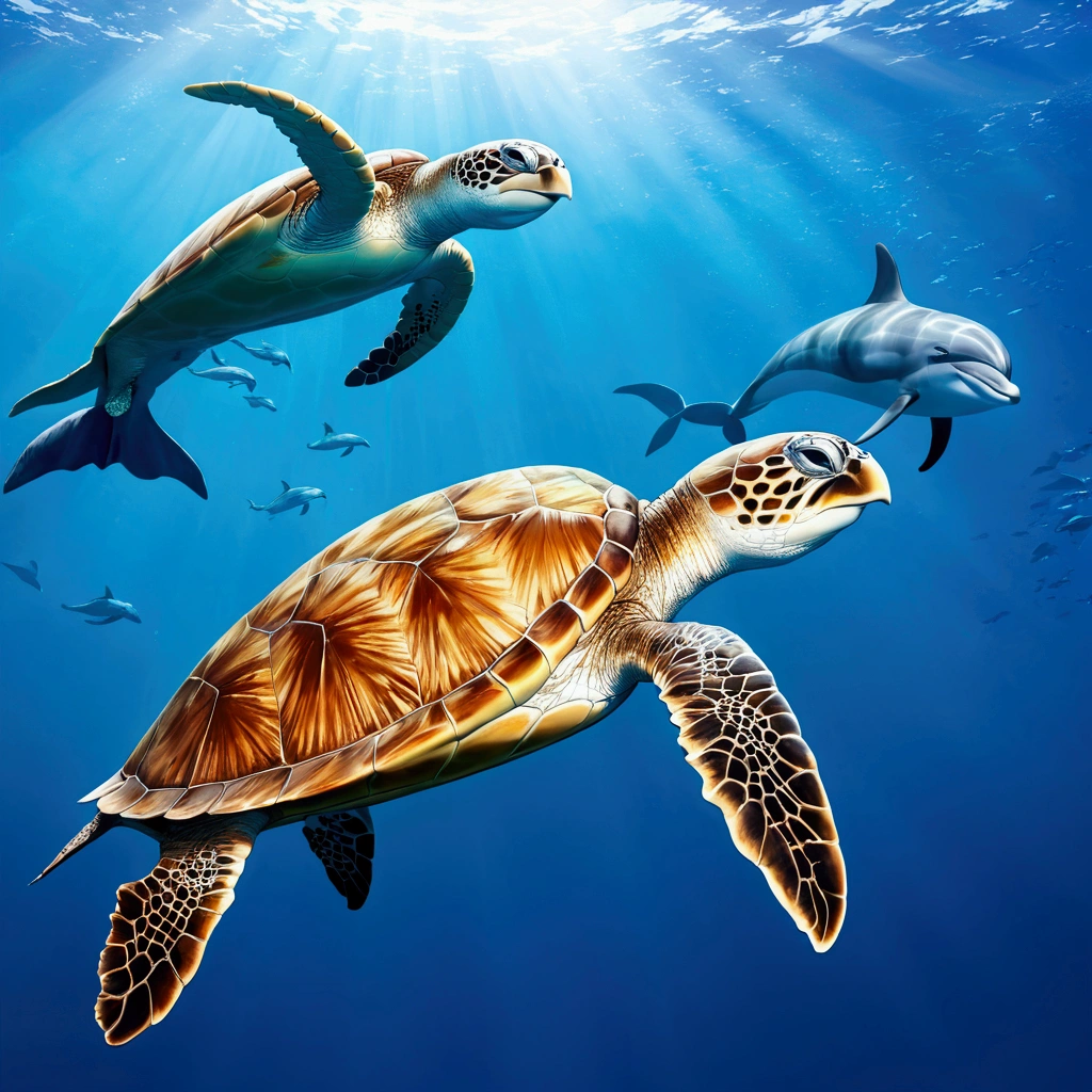 Sea Turtle、Dolphin、Pow