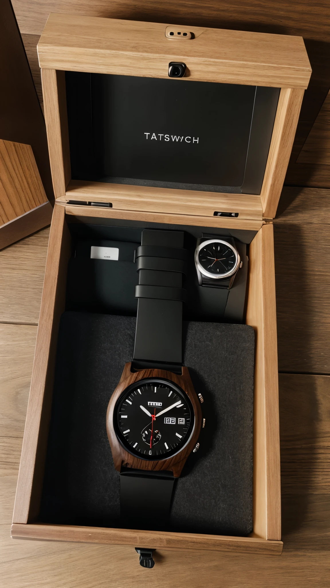 Smartwatch in a wood box