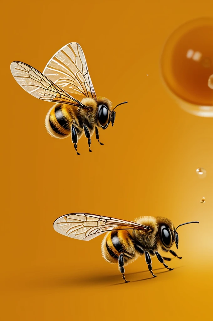Logo design with the image of a bee flying around a drop of honey, with the brand name Bao Thy written in curved letters below.
Color: Yellow, orange and brown.