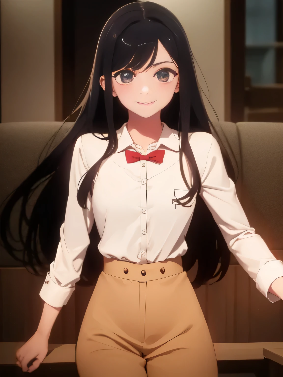 Clothing prompt	(1girl:1.3), Masterpiece, Best quality, amazing beauty, 4K, absurdres, finely detail, super detailed eye, perfect anatomy, official art, cinematic lighting, BREAK, silky medium long hair, silky straight hair, black hair, super shiny detailed black eye, facing this way, light smile, BREAK , usually, Are standing, BREAK , (school uniform:1.2), BREAK,()						