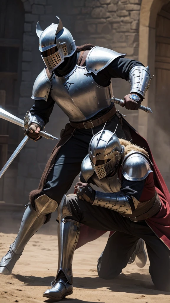 Western knights are engaged in fierce combat