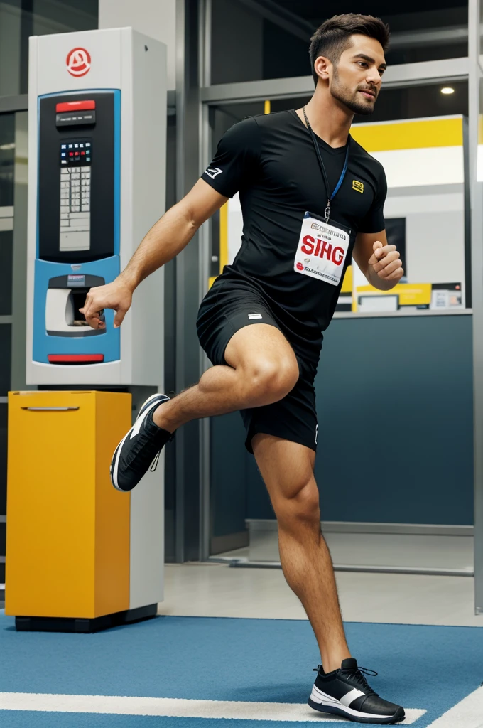 A man kicking to sim card