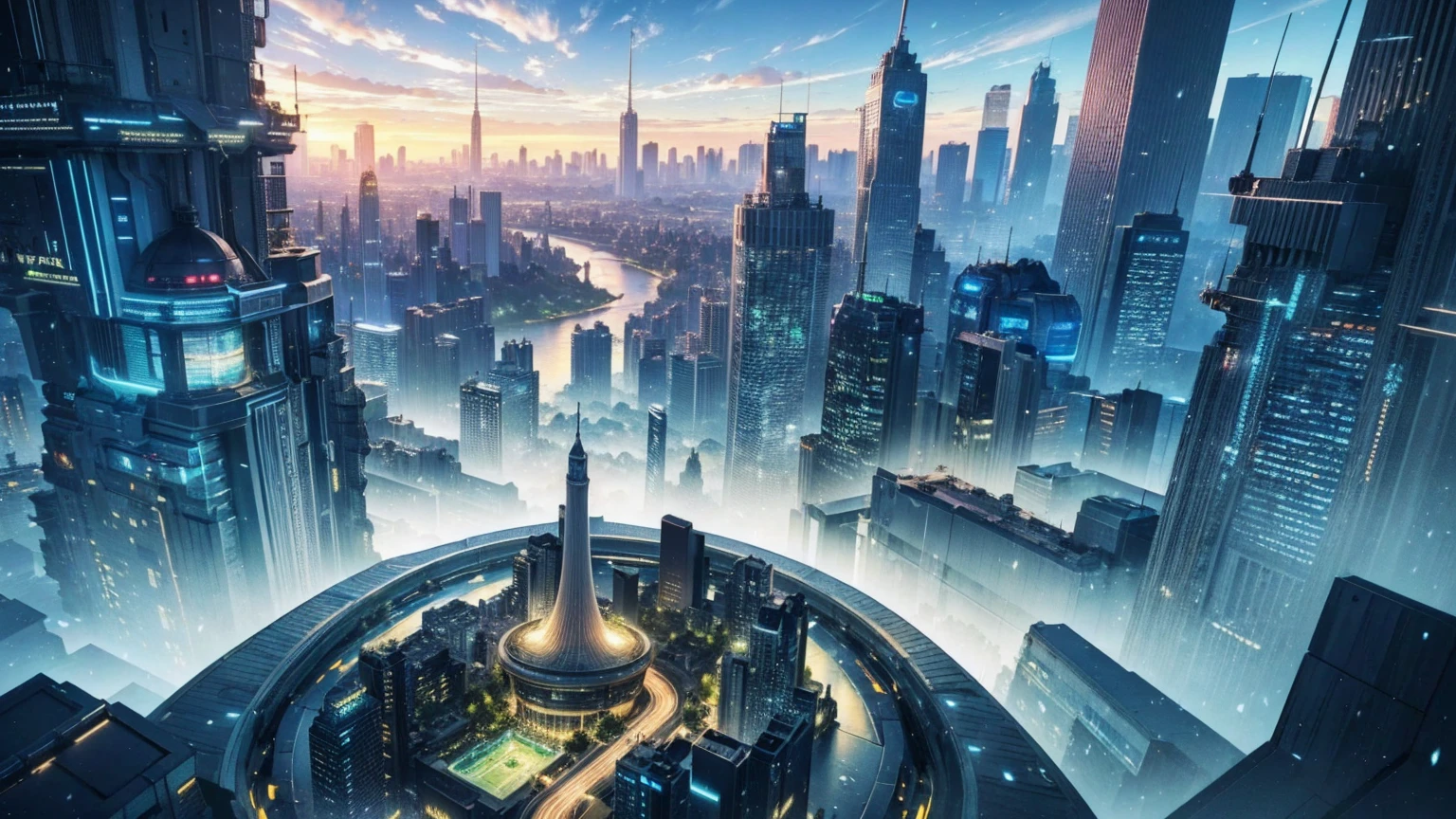 (Best quality,4K,8K,A high resolution,Masterpiece:1.2),Ultra-detailed,(Realistic,Photorealistic,photo-realistic:1.37),Futuristic floating city,Futuristic technology,Huge urban high-tech tablet platform,Airship,Floating in the sky,Futuristic city,Small airships around,High-tech hemispherical platform,Colorful lights,Advanced architecture,modernn architecture,skyscrapper,Access the cloud,Scenic beauty,view over city,Impressive design,Blend seamlessly with nature,energetic and vibrant atmosphere,Futuristic transportation system,Parking is suspended,Transparent path,Lush greenery,Sky gardens,cascading waterfalls,Magnificent skyline,reflections on the water,Sparkling river,Architectural innovation,futuristic skyscrapers,Transparent dome,The shape of the building is unusual,Elevated walkway,Impressive skyline,Glowing lights,Futuristic technology,Minimalist design,Scenic spots,Panoramic view,Cloud Piercing Tower,Vibrant colors,epic sunrise,epic sunset,Dazzling light display,magical ambiance,The future city,Urban Utopia,LuxuryLifestyle,Innovative energy,sustainable development,Smart city technology,Advanced infrastructure,Tranquil atmosphere,Nature and technology live in harmony,Awesome cityscape,Unprecedented urban planning,Architecture connects seamlessly with nature,High-tech metropolis,A cutting-edge engineering marvel,The future of urban living,Visionary architectural concept,Energy-efficient buildings,Harmony with the environment,A city floating above the clouds,Utopian dreams become reality,The possibilities are endless,State-of-the-art transportation network,Green energy integration,Innovative materials,Impressive holographic display,Advanced communication system,Breathtaking aerial view,Quiet and peaceful environment,Modernist aesthetics,Ethereal beauty