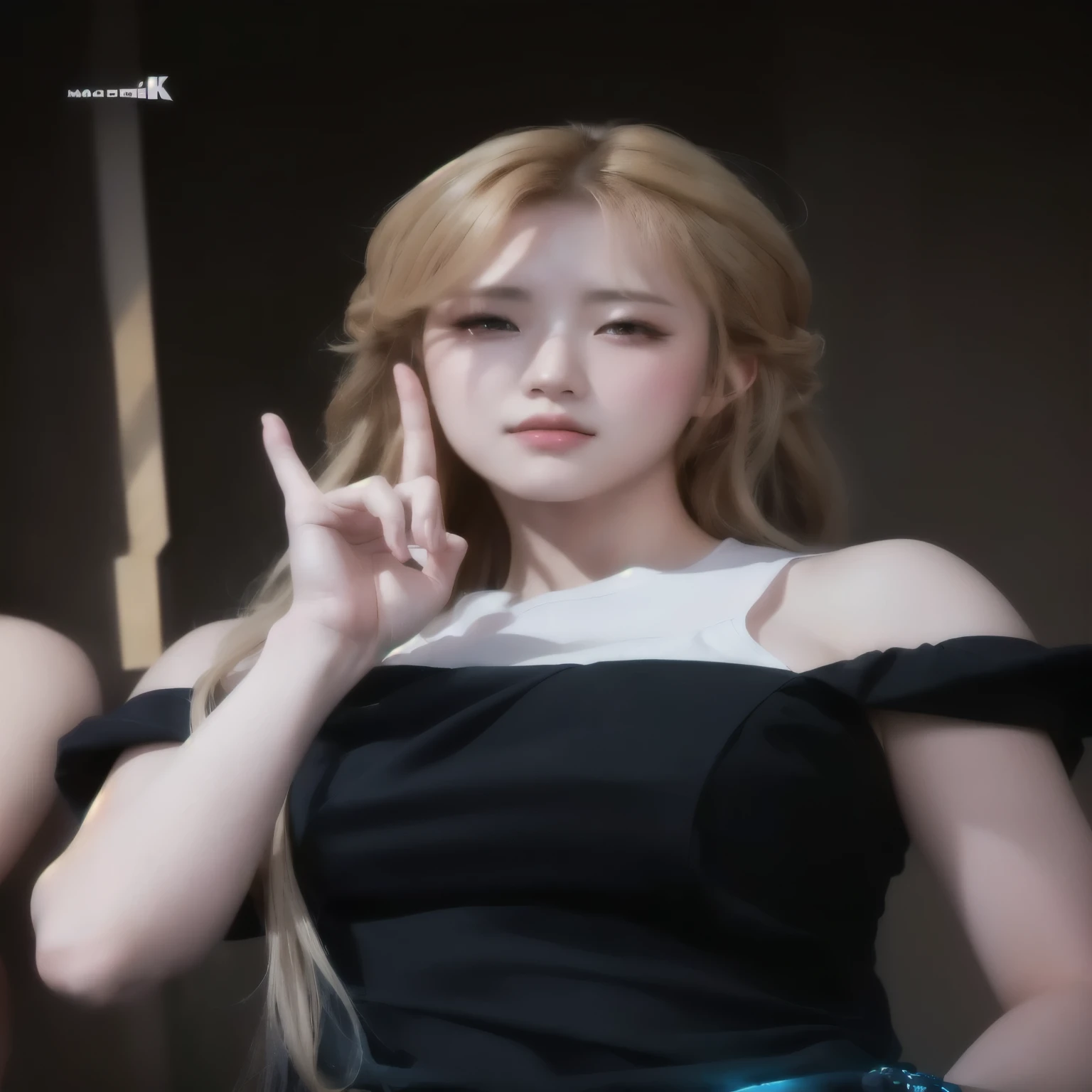 masterpiece, best quality, (extremely detailed CG unity 8k wallpaper), (best quality), (best illustration), (best shadow), absurdres, realistic lighting, (Abyss), beautiful detailed glow, art by PeterMohrBacher, kpop, korean face, rami of babymonster