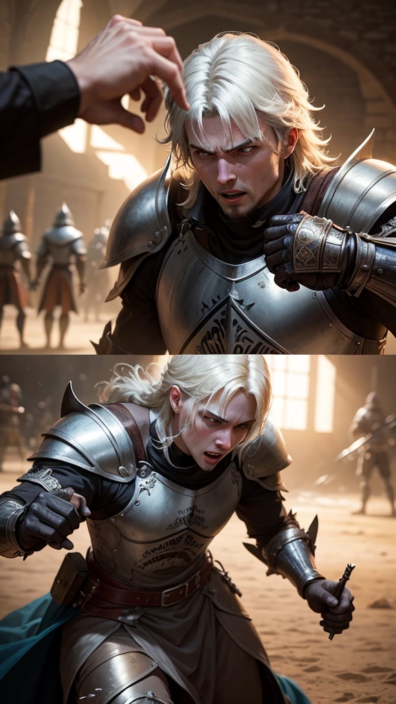 Western knights are engaged in fierce combat
