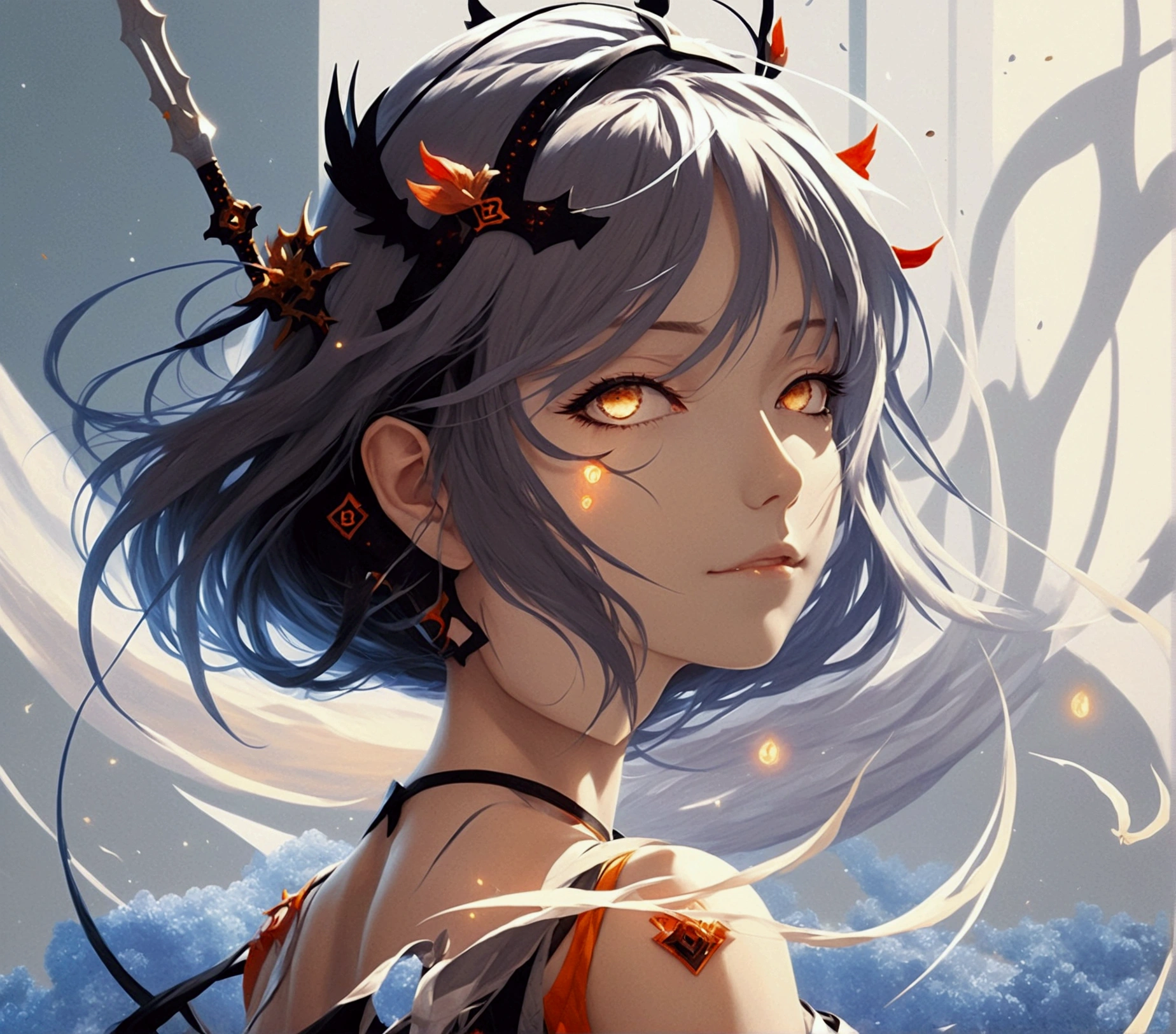 Change her eyes to blue and show her entire body