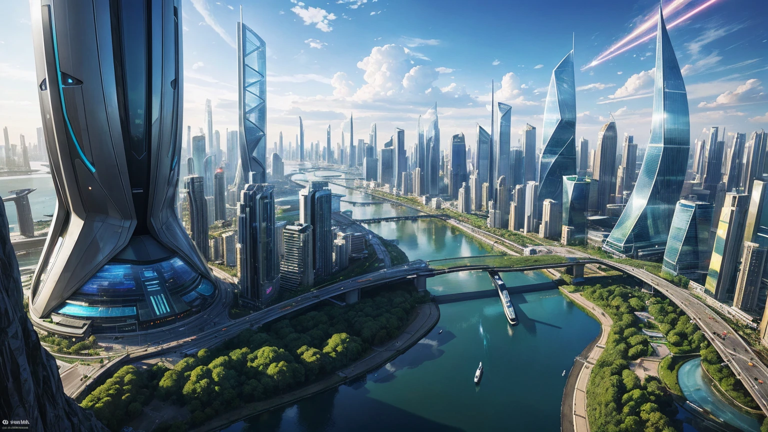 (Best quality,4K,8K,A high resolution,Masterpiece:1.2),Ultra-detailed,(Realistic,Photorealistic,photo-realistic:1.37),Futuristic floating city,Futuristic technology,Huge urban high-tech tablet platform,Airship,Floating in the sky,Futuristic city,Small airships around,High-tech hemispherical platform,Colorful lights,Advanced architecture,modernn architecture,skyscrapper,Access the cloud,Scenic beauty,view over city,Impressive design,Blend seamlessly with nature,energetic and vibrant atmosphere,Futuristic transportation system,Parking is suspended,Transparent path,Lush greenery,Sky gardens,cascading waterfalls,Magnificent skyline,reflections on the water,Sparkling river,Architectural innovation,futuristic skyscrapers,Transparent dome,The shape of the building is unusual,Elevated walkway,Impressive skyline,Glowing lights,Futuristic technology,Minimalist design,Scenic spots,Panoramic view,Cloud Piercing Tower,Vibrant colors,epic sunrise,epic sunset,Dazzling light display,magical ambiance,The future city,Urban Utopia,LuxuryLifestyle,Innovative energy,sustainable development,Smart city technology,Advanced infrastructure,Tranquil atmosphere,Nature and technology live in harmony,Awesome cityscape,Unprecedented urban planning,Architecture connects seamlessly with nature,High-tech metropolis,A cutting-edge engineering marvel,The future of urban living,Visionary architectural concept,Energy-efficient buildings,Harmony with the environment,A city floating above the clouds,Utopian dreams become reality,The possibilities are endless,State-of-the-art transportation network,Green energy integration,Innovative materials,Impressive holographic display,Advanced communication system,Breathtaking aerial view,Quiet and peaceful environment,Modernist aesthetics,Ethereal beauty