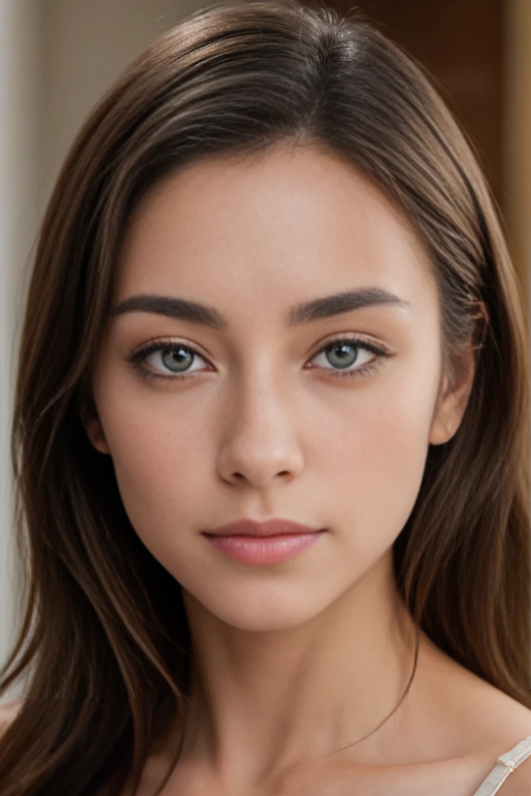 Image ultra détaillé, meilleur qualité, chef d'oeuvre. Jeune femme de 25 ans brune, visage parfait, très jolie, grosse poitrine, nudité sexy, mise au point net du visage, réalisme, Grain de film, sony a7riii Objectif 30 mm RAW f1.8 ouverture, très détaillé (Photographie analogique, couleurs hdr