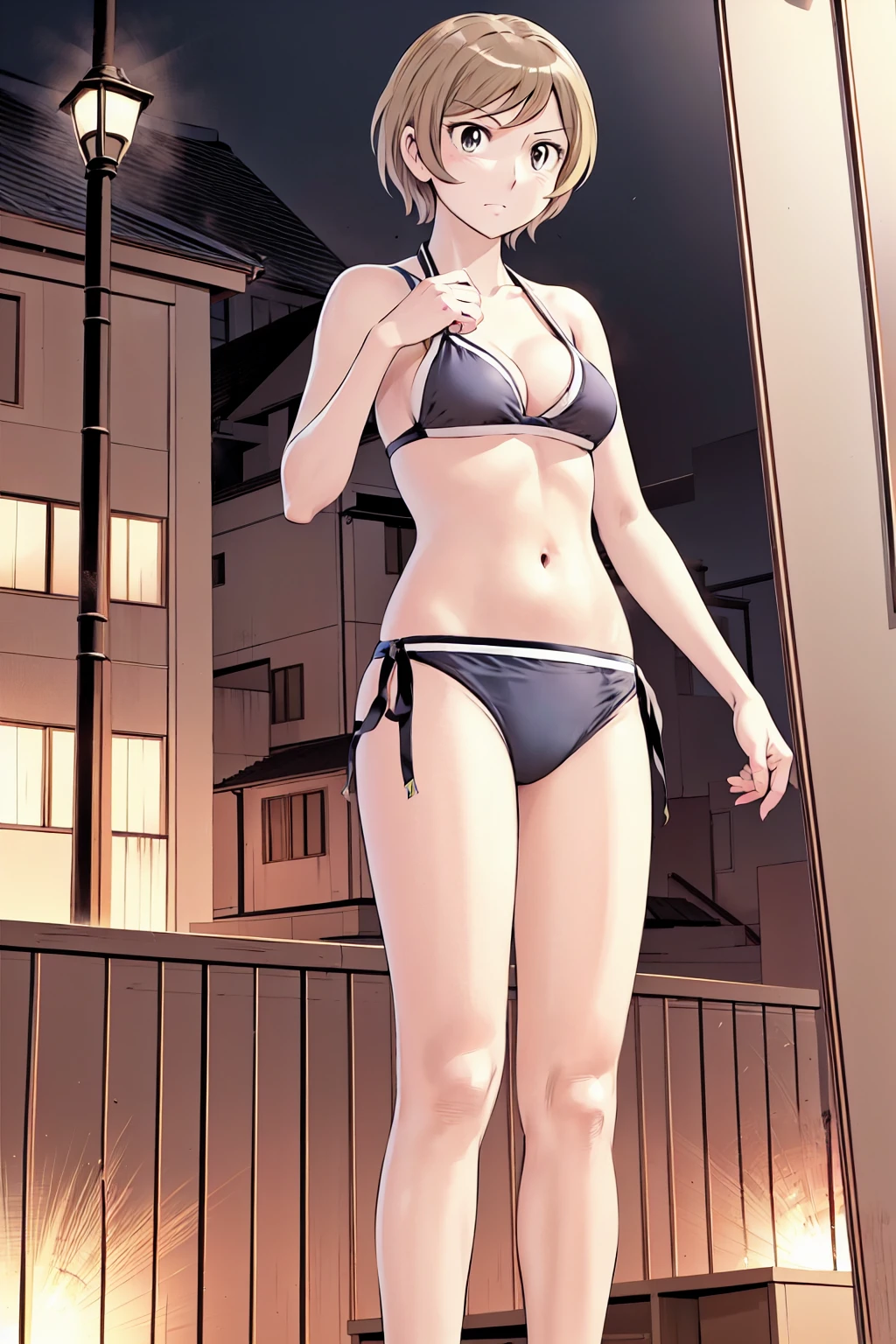 (Baseball uniforms:1.2),
Blonde, (short hair:1.2),Illustration of a person、
View your viewers,, (Highest quality:1.3),One Girl, beach、Outdoor、 ground、ground、soil、blue eyeicro Bikini、(masterpiece、Highest quality)、Highest quality, Ultra-high resolution, (((masterpiece))), alone, Large breasts、One Girl, Front view、Embarrassed face、Bronze colored hair、((short hair))、Stand up straight、Cowboy Shot