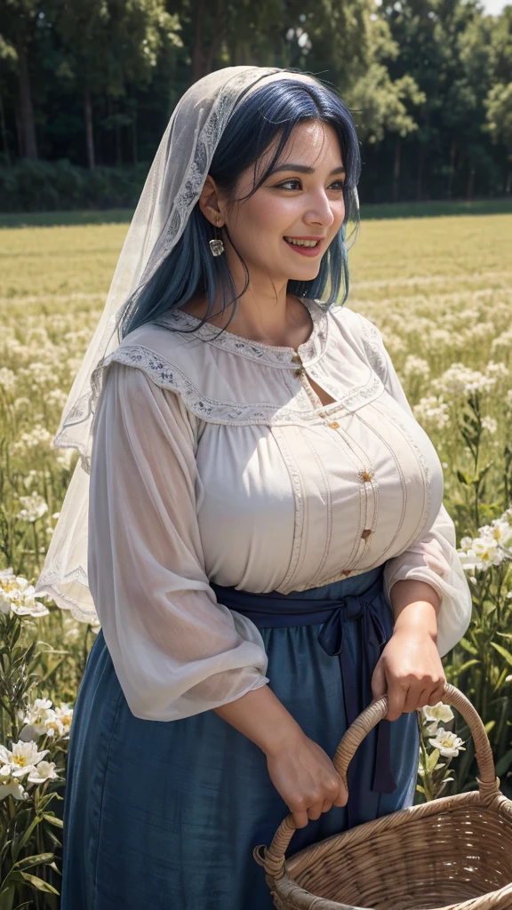 (best quality), (masterpiece), (hyper real)、ancient peasant woman:1.2、[ancient Nordic BC time], [nordic women in classic nordic cropfield]、sweaty、(detailed skin)、 Huge　mature Beautiful woman　High level image quality　High resolution　realistic、blondes、blondesの女性、mature woman、middle-aged women、((big big skin texture、超High resolution、wear skin-colored fabric、realistic、[dark-blue hair], Chubby body type、laughter、beauty of middle age、beautiful expression、laughter、hand swaying hair, Very delicate and delicate skin texture、32 yo ancient peasant woman、((I&#39;Village square meters))、women in classic nordic tavern bar、heavy mommy milkers、big cleavage、[braless:1.2]、 [nipples skindentation], plunging neckline、big red lips、(wear skin-colored fabric)、BREAK、 (sitting side-by-side with elderly older granpa:1.2), BREAK, settings: ancient BC, nordic under the sun surrounded by crop field - with rowdy viking male, 1girl x multiple elderly males, 