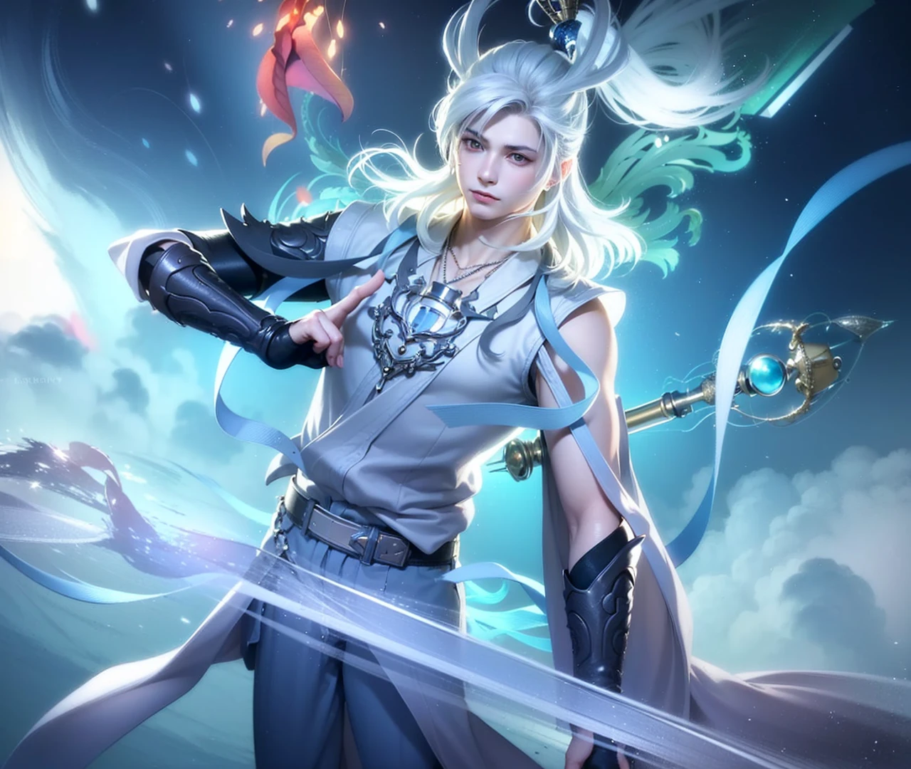 Boy with white hair