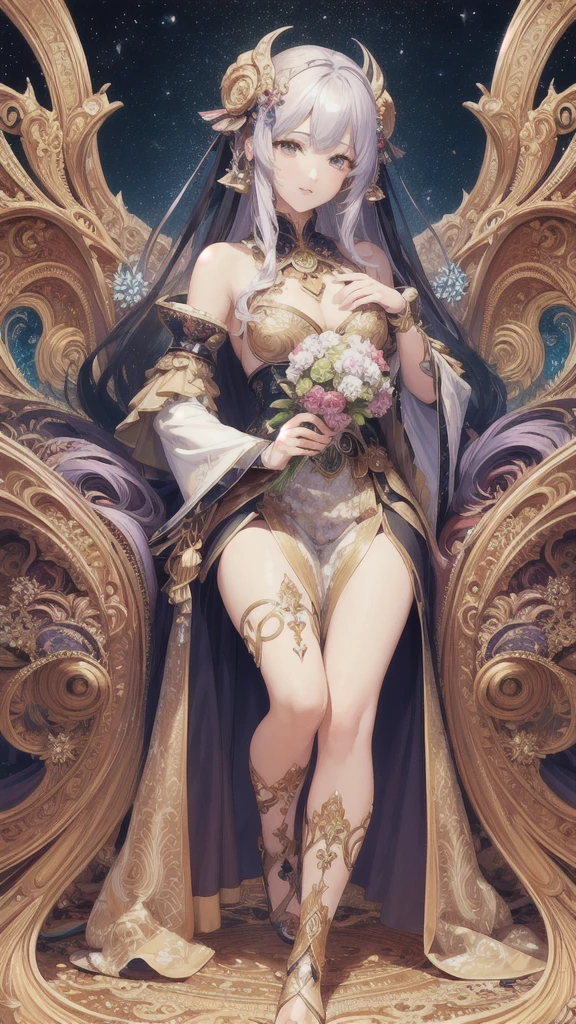 (masterpiece, top quality, best quality, official art, beautiful and aesthetic:1.2), (1girl), extreme detailed,(fractal art:1.3),colorful,highest detailed、Aries symbol of the 12 zodiac signs
