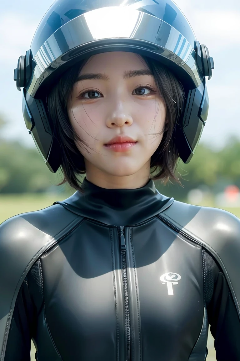 there is a woman wearing a helmet and a wet suit, cinematic still frame, edgar maxence and ross tran, face close - up, futuristic soldier, movie still of a tired, by Pierre Laffillé, military, without helmet, male with halo, shattered earth, chappie, colour corrected  