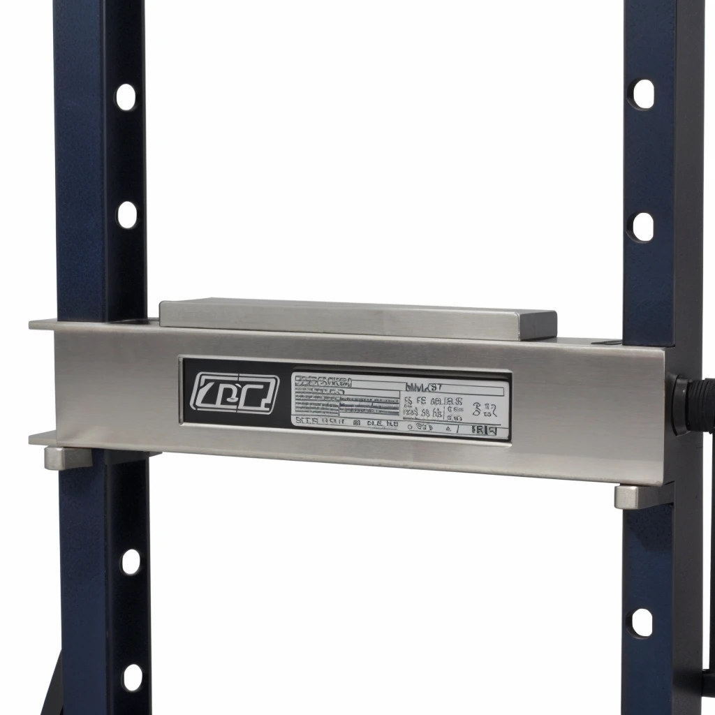 a close up of a metal shelf with a sign on it, Top angle view, Full product photos, elevation view, hp mp stamina bar, technical, Bottom Angle, medium close up shot, shelf, Official product photos, Off-center, Middle close-up, Detail shots, detail on scene, Center frame medium shot, Flexible box position, Large target, Tilt frame,unbelievably realistic