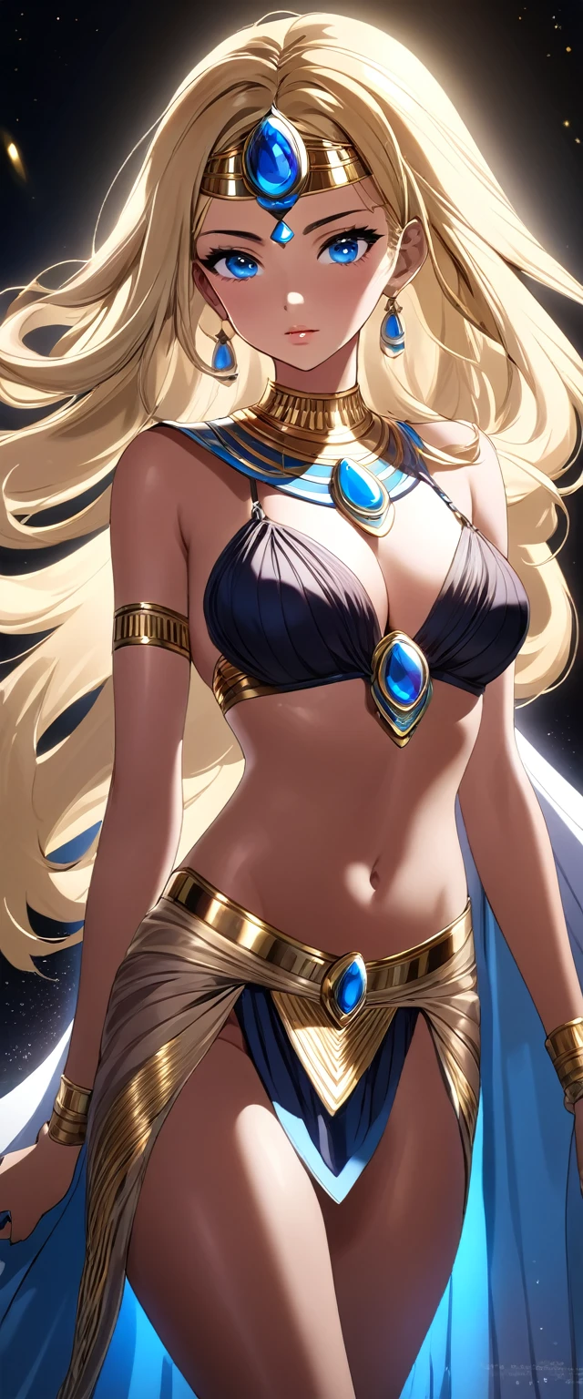 (Highest quality),(masterpiece), (Very detailed8K壁紙),Very detailed,Cinema Lighting, Detailed light, Best Shadow,Black Hair,another world,Detailed face, Detailed reflective eyes, Beautiful Eyes, 非常にDetailed face,Reflective Hair,sexy,thin,Huge breasts,High exposure,charm,From below,Armpit sweat,One person,Medium gloss,Spread your legs,Sunburn,Sunburn,Brown Skin,Blonde,Egyptian mythology,With clothes,Underwear included,Thin clothing lines,