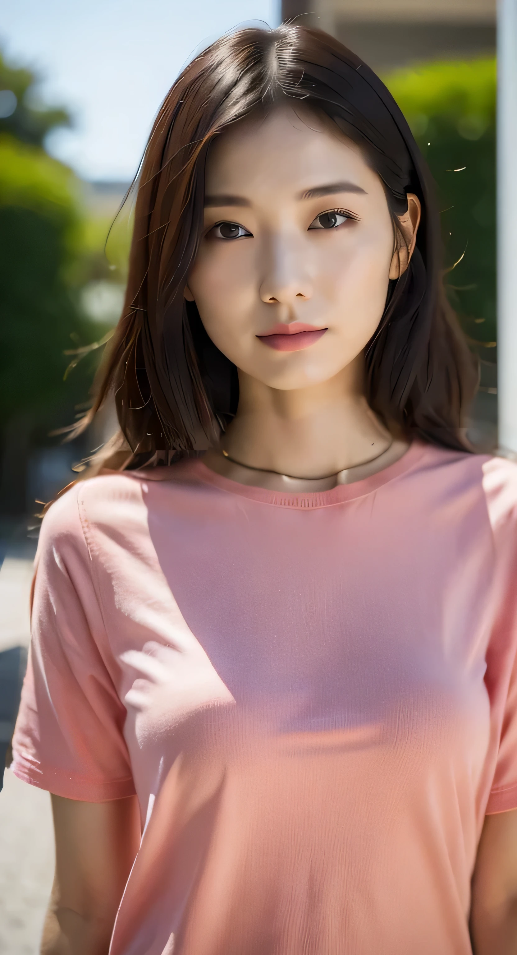 Red casual clothes,Short sleeve,Summer image,