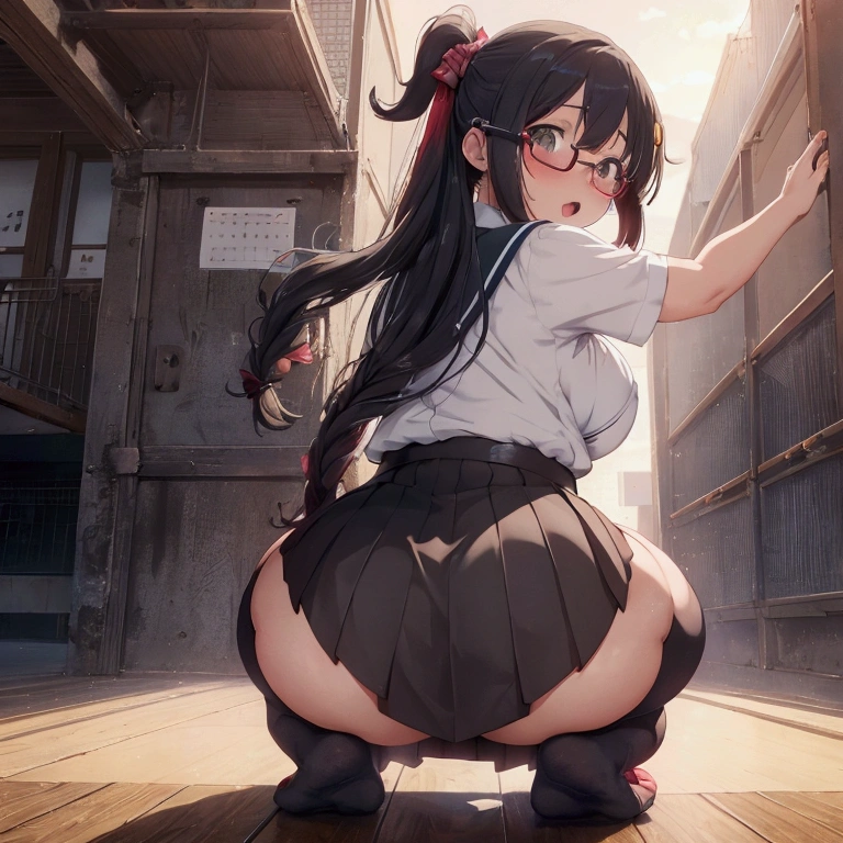 Anime girl sitting on the floor in a room with a wooden floor, Anime girl crouching, Beautiful anime girl crouching, Half Yamada, Gwaiz, artwork in the style of Gwaiz, Cute girl anime visuals, Realistic Anime 3D Style, Strongest pose, chic, Anime Moe Art Style, Smooth anime CG art,Anime girl with long hair and skirt standing in front of a wall, Lit from behind, Bend your body, chic, , Beautiful anime girl crouching, (SFW) Safe at Work, [ 4k digital art ]!!, shikamimi, Thick tail, Anime girl in maid outfit, Butt, lower angle,Anime girl with glasses and a skirt standing in front of a mirror, (SFW) Safe at Work, Kantai Collection Style, tits, , a hyperRealistic , Lit from behind, hyperRealistic , Realistic , chic, Anime Maid SS Military, Naughty anime style, Anime Moe Art Style,Anime girl standing on the street in a short skirt and black shirt, (Poop sitting), chic, Anime Moe Art Style, Half Yamada, Realistic Anime 3D Style, （Ahegao）,Smooth anime CG art, 超Realisticな , Gwaiz, Young Anime Girl, Anime Style 4k, Naughty anime style, Beautiful anime girl crouching,(masterpiece), (One serious civil service commissioner: 1.3), (Super thick and plump body: 1.3), (巨大な胸とButt)), (Small Head: 1.2), (Very small uniform)), (Shiny skin: 1.2), (A speech while crouching in the stands in the schoolyard in the morning)), {fat},1boy, penis, doggystyle, from behind, spreadassms, chubby body, fat body, short,ultra detailed, masterpiece, best quality, blush, a woman, rolling eyes, open mouth, school girl, wearing , wearing glasses, classroom, sunset, light particles, hdr, brown grey hair, midium wavy hair, shiny hair, bang, single braid, clear grey eyes, Smiling Kiss, Tongue Out, アニメ ,orgasm face, sexual climax, bitch, back shot, back view, low angle, from below, back view, arched back, looking back, all fours, chubby body, BIG ASS , saliva, BBW, slender waist, anal, seiza, hands on head,white eyes, Hand Drawn, Showing Ass, Bobcut, Knee socks, (Super thick and plump body: 1.3), Butt sticking out, Close your legs, seiza, spread legs, pleated skirt, Stretch your arms back, long pleated skirt, Buttがみえない, Buttが隠れる, Arms folded behind back, Super big butt, Awesome numbness , Plump , Chubby, Butt sticking out,