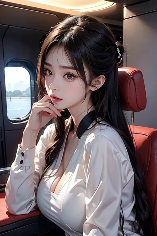 20-year-old、Black Hair、Big Breasts、Cabin attendant、Mature、Quiet、Private room、Embarrassed