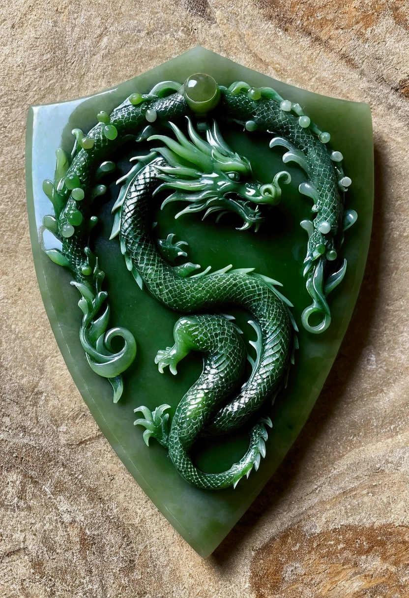 green dragon,Jade Dragon Shield
