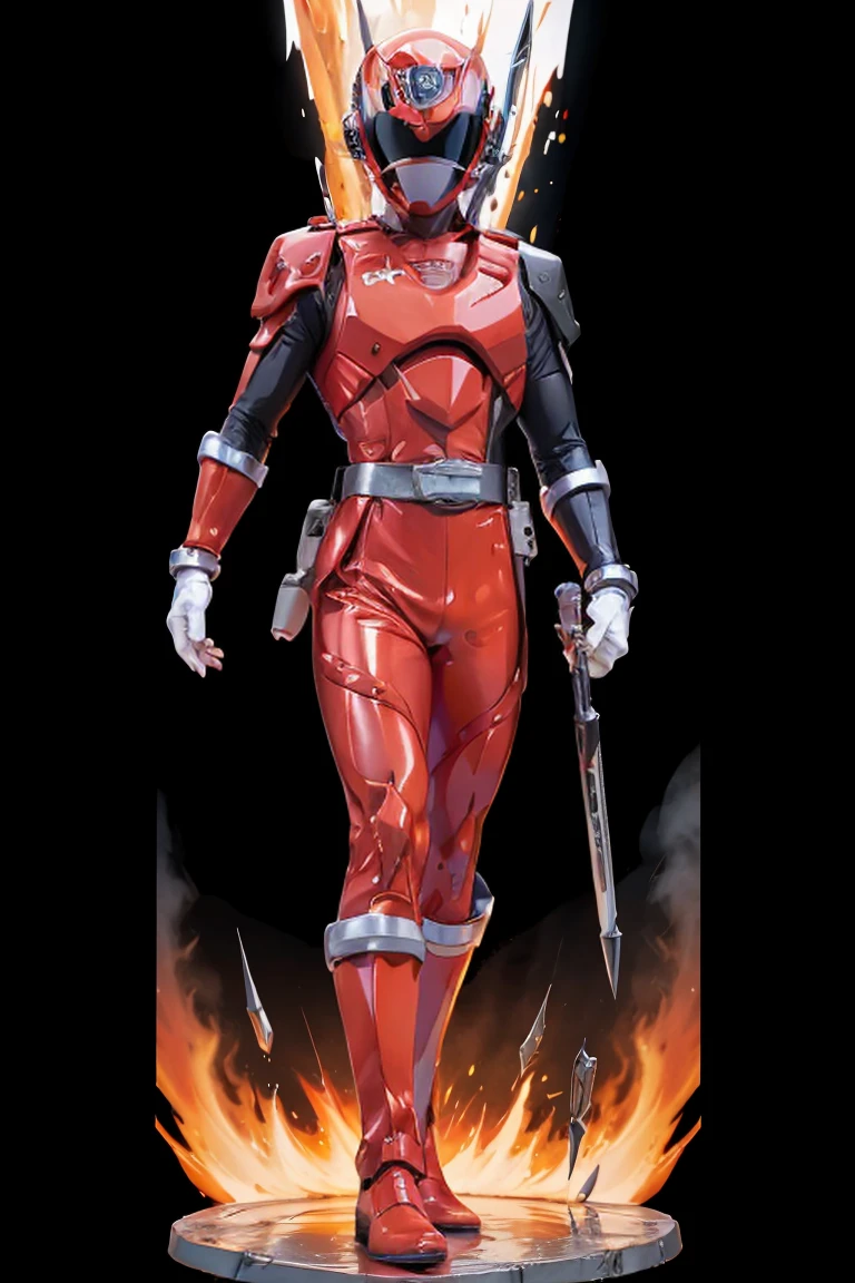 The sunset flies with the lonely geese in the distance, and the autumn river water and the vast sky are connected, icons,1boy, full body, Illustration, cinematic light, high resolution, best quality, ultra detailed, masterpiece, power suit, powerranger, suit, spd, (silver ranger suit), gold detail, shoulder cloak,