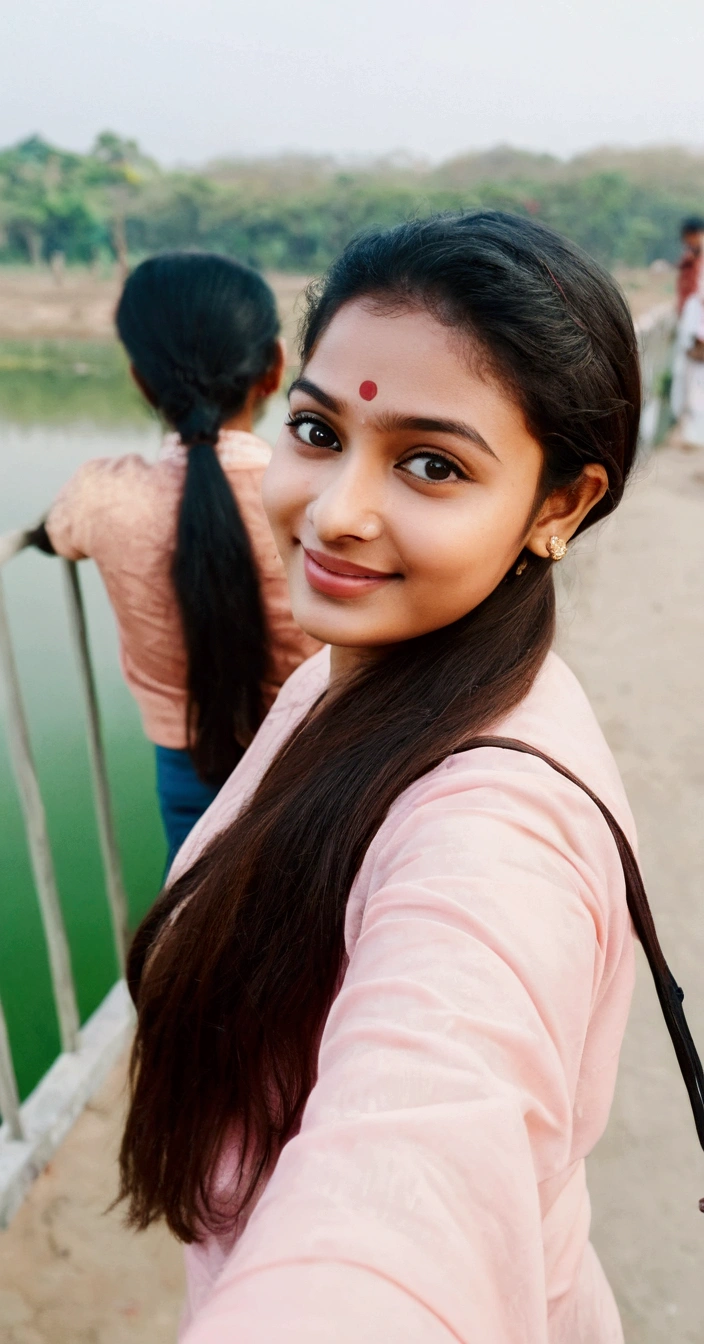 there is a woman that is taking a selfie with her cell phone, assamese aesthetic, with accurate face, candid picture, very beautiful girl, with a beautifull smile, candid photo, cute beautiful, with lovely look, beuatiful face, beautiful image, indian girl with brown skin, with kind face, indian, cute photo, beautiful cute, assamese