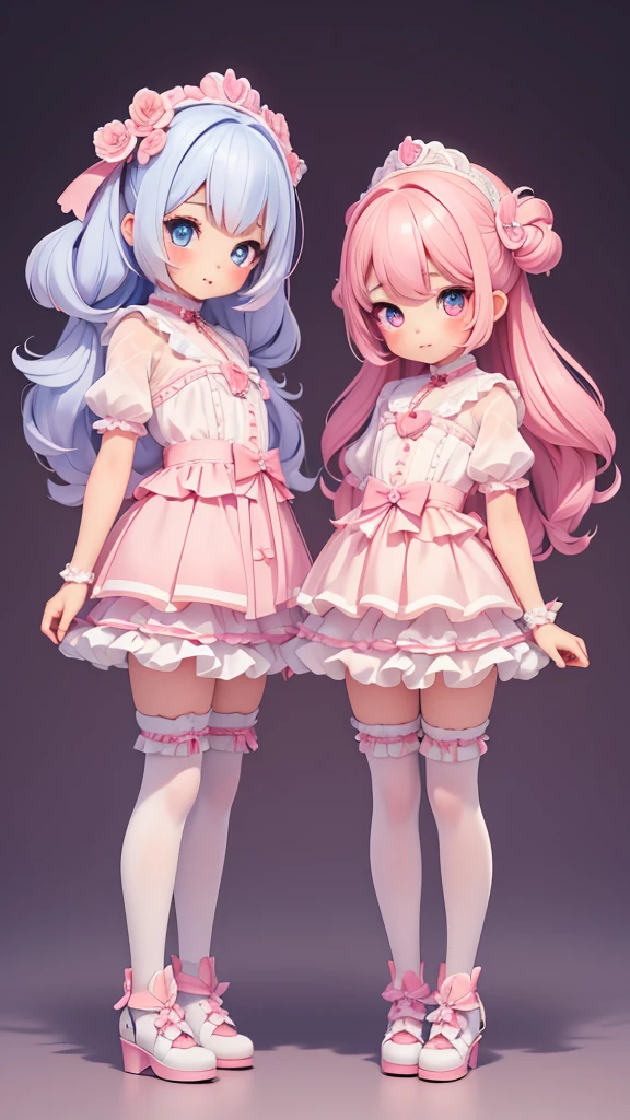 ((petite kawaii bishojo, 2girls)), ((kawaii face)), ((kawaii cute eyes)), ((masterpiece)), ((best quality)), ((ultra detailed)), ((8k)), (depth), (crisp), (exquisite), ((highres)), ((high standard)), ((beautiful and aesthetic)), (super detailed skin), (perfect anatomy), (full body), (blush), (lipstick), (wariza)
