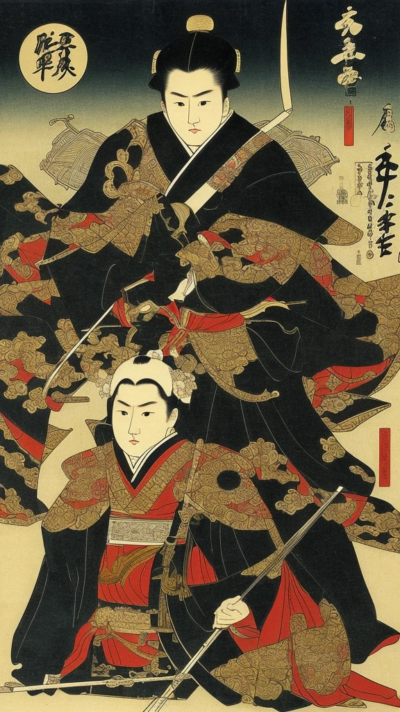 A powerful and ambitious feudal lord in Japan'Sengoku period、Detailed illustration of Oda Nobunaga。He is wearing traditional samurai armor.、It has an intricate design and an intimidating appearance.。Armor and helmet、cheek、Body decorated with traditional Japanese motifs.。He has a sword、His facial expression、It captures the intensity and determination that made him legendary for his strength and tactical genius.。.。The background features a battlefield and a castle..、it is、Symbolizes his role in many military campaigns and the unification of Japan。.。The scene is moving.、There is a historical atmosphere。