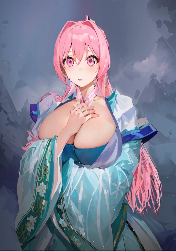 Pink Hair、Anime Girl,Pink eyes, Produced in collaboration with Anime Painter Studio, In the anime painter studio, , Sonison,超级Sonison,Celluloid,Three Kingdoms,Chinese style,antiquity,Hanfu,,Huge ,Good shape,Pink ponytail,Pink long hair,Costume,包不住的Huge Breastsirl,Noble,Pink long hair,The face remains unchanged,Satomi light diamond,Blazing Horse