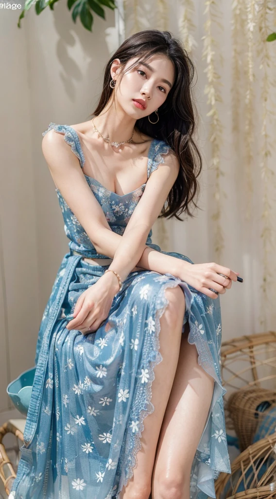a woman sitting on a chair wearing a Blue Dress, Lovely woman, Beautiful Chinese model, Beautiful Korean woman, Fascinating and alluring, in Blue Dress, wearing Blue Dress, gorgeous lady, Blue Dress, Beautiful young Korean woman, Beautiful young Korean woman, elegant dress, Di Li Gerba, icey Blue Dress, wenfei ye.
Masterpiece, ultra detailed, realistic, photo realistic, high detail RAW color photo, professional photograph, extremely detailed, finely detail, lens flare, Dynamic lighting, 8K, RAW Photo, Best High Quality, Masterpiece: 1.2, ultra HD: 1, High Detail RAW Color Photo, Pro Photo, Realistic, Photo Realistic: 1.5, Live Photo, Super detailed, Masterpiece, Real Skin, Realistic Skin, Realistic HD Eyes, Highly detailed Eyes, Perfect Eyes, Perfect face, Perfect fingers, extremely detailed face, extremely detailed eyes, extremely detailed skin, perfect anatomy.